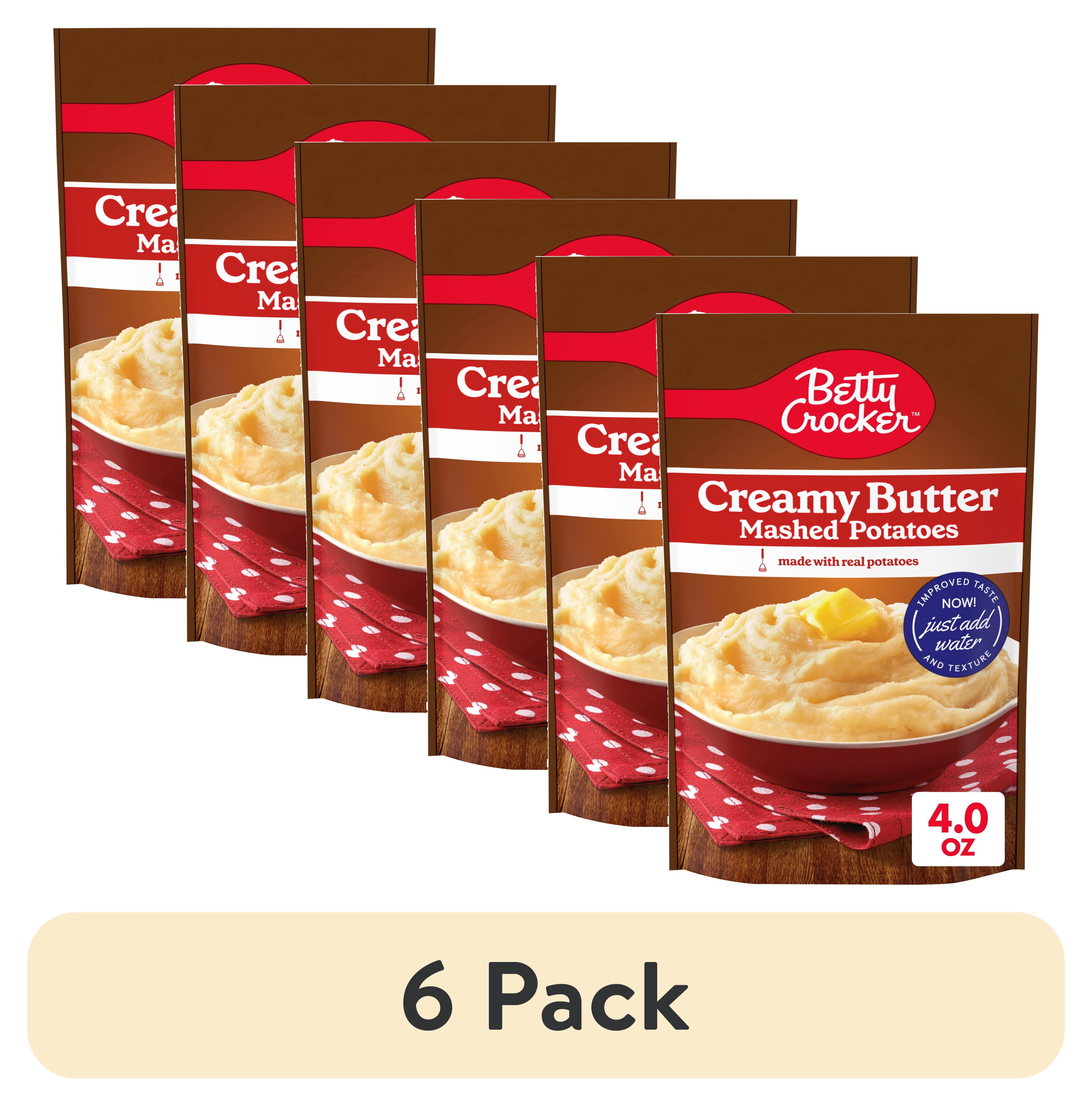 (6 pack) Betty Crocker Creamy Butter Mashed Potatoes, Made with Real Potatoes, 4 oz