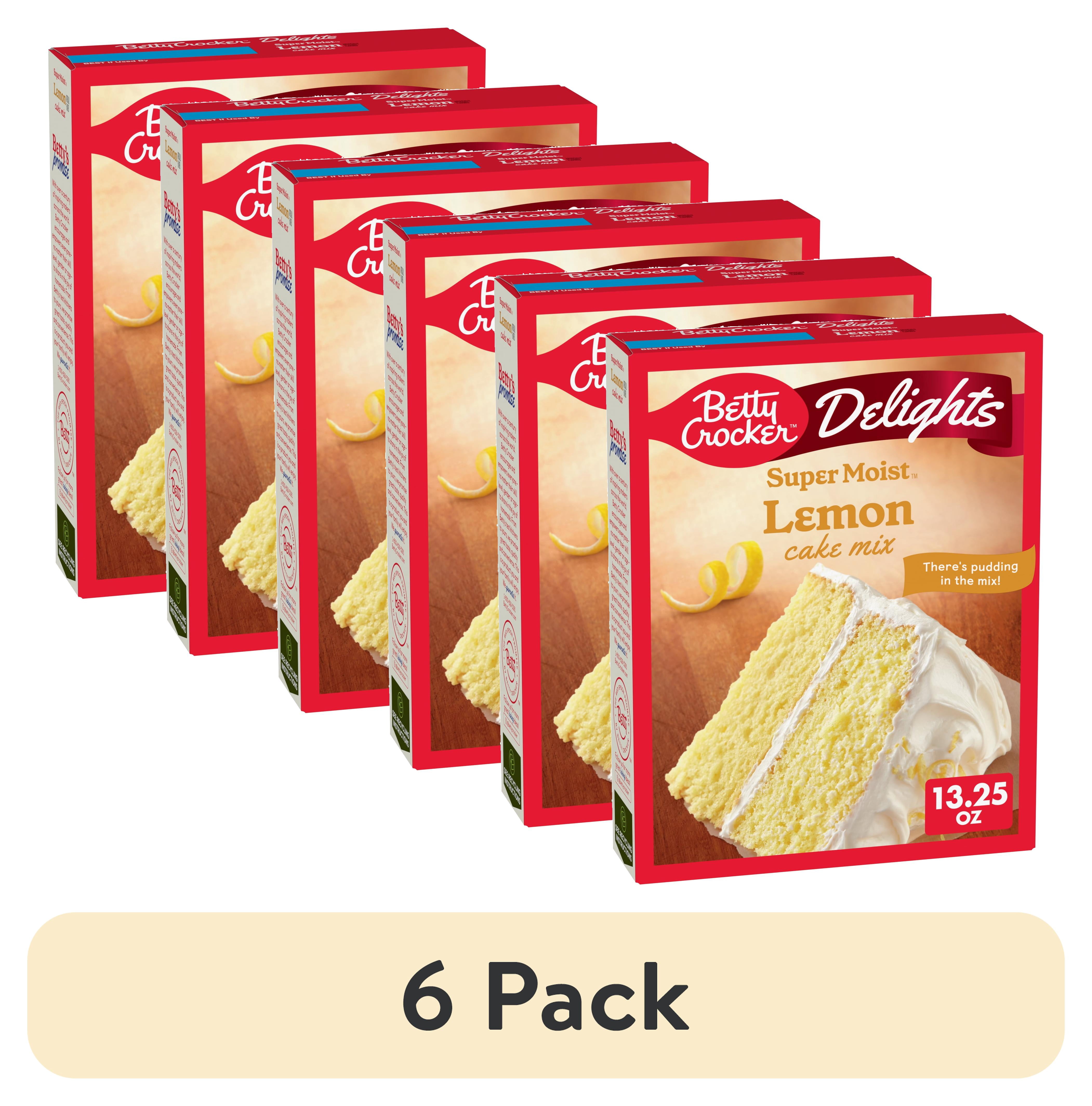 (6 pack) Betty Crocker Delights Super Moist Lemon Cake Mix, 13.25 oz