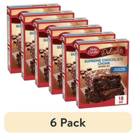 (6 pack) Betty Crocker Delights Supreme Chocolate Chunk Brownie Mix, 18 oz.