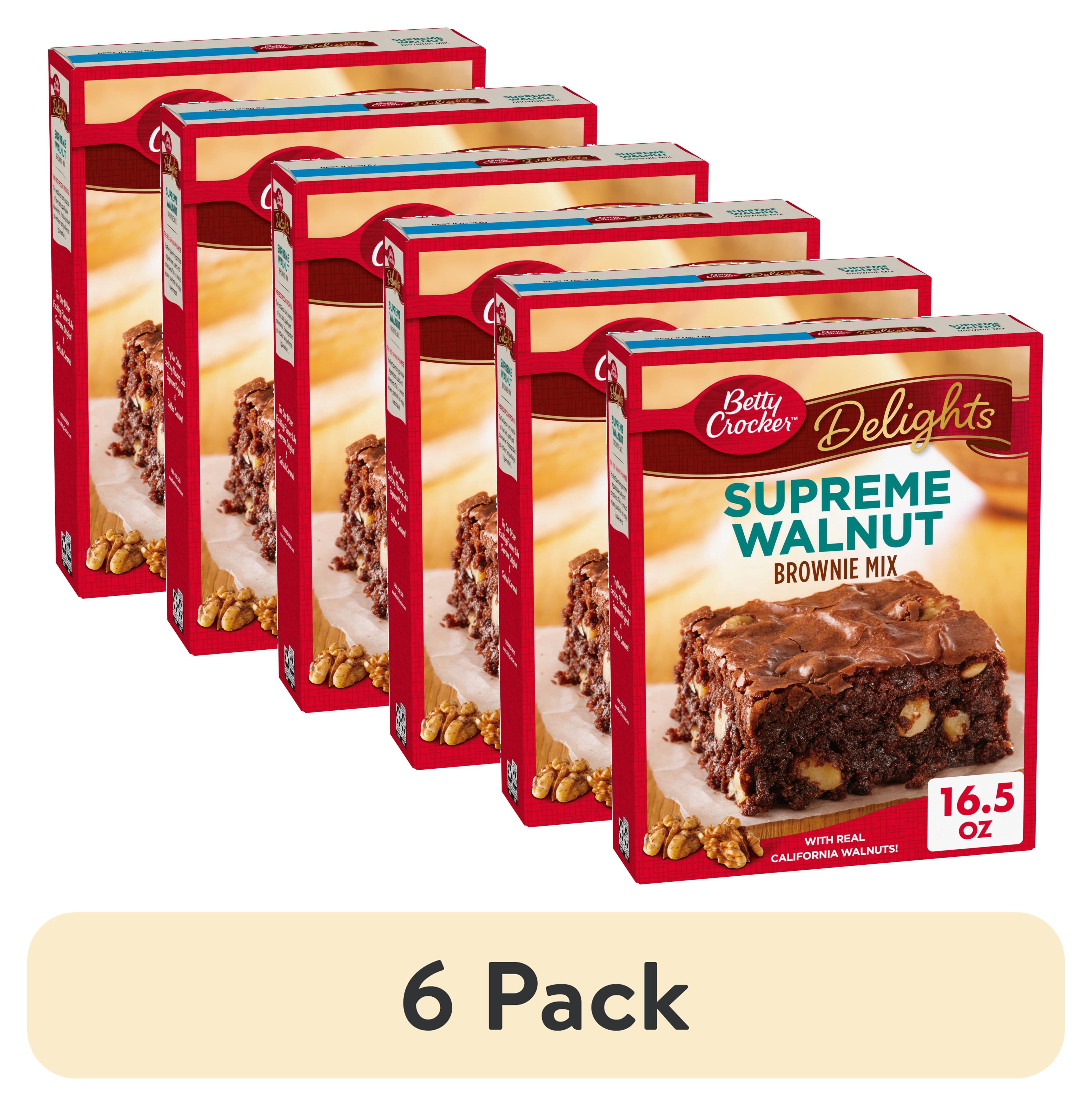 (6 pack) Betty Crocker Delights Supreme Walnut Brownie Mix, 16.5 oz.