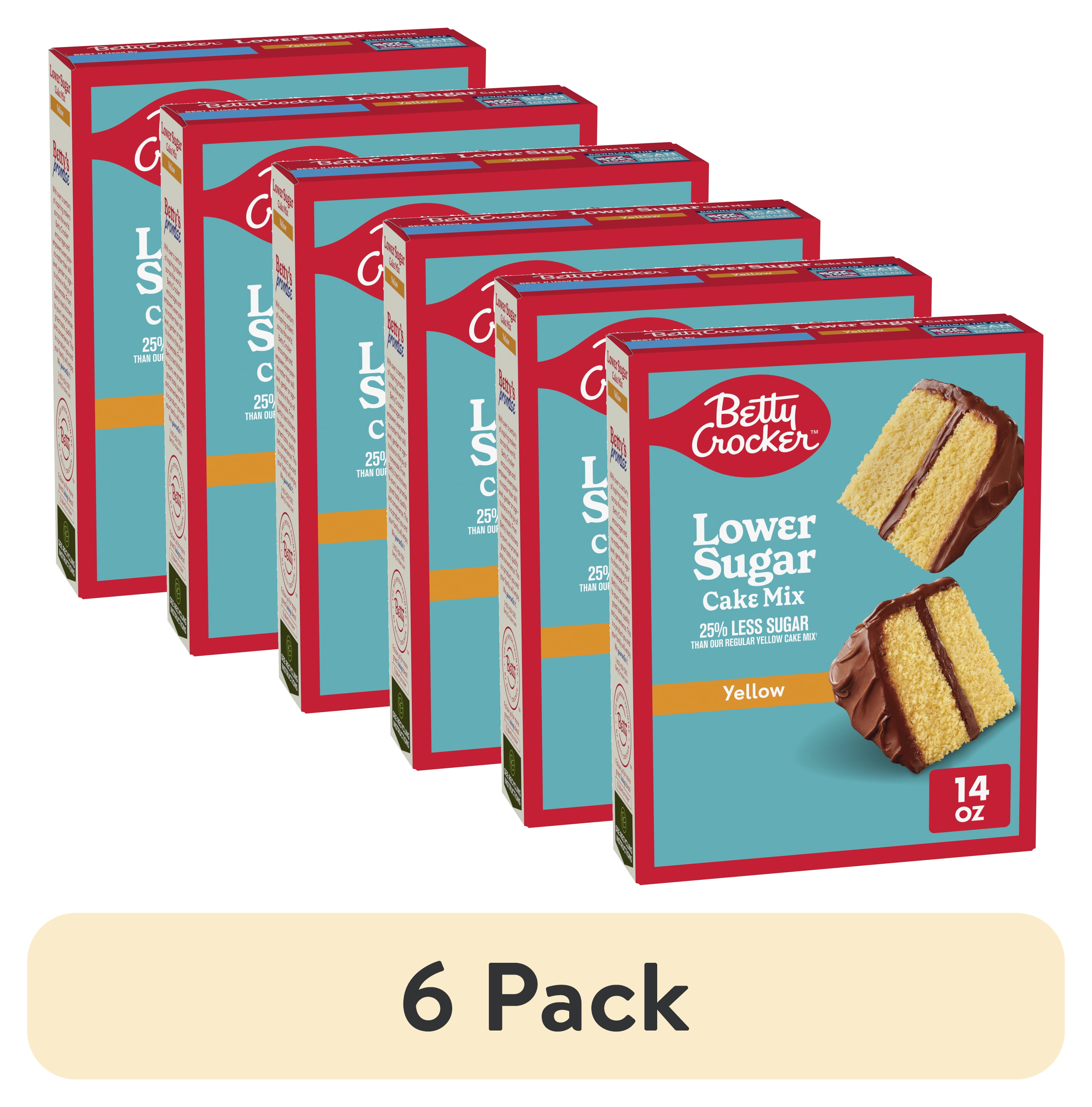 (6 pack) Betty Crocker Lower Sugar Yellow Cake Mix, No Artificial ...