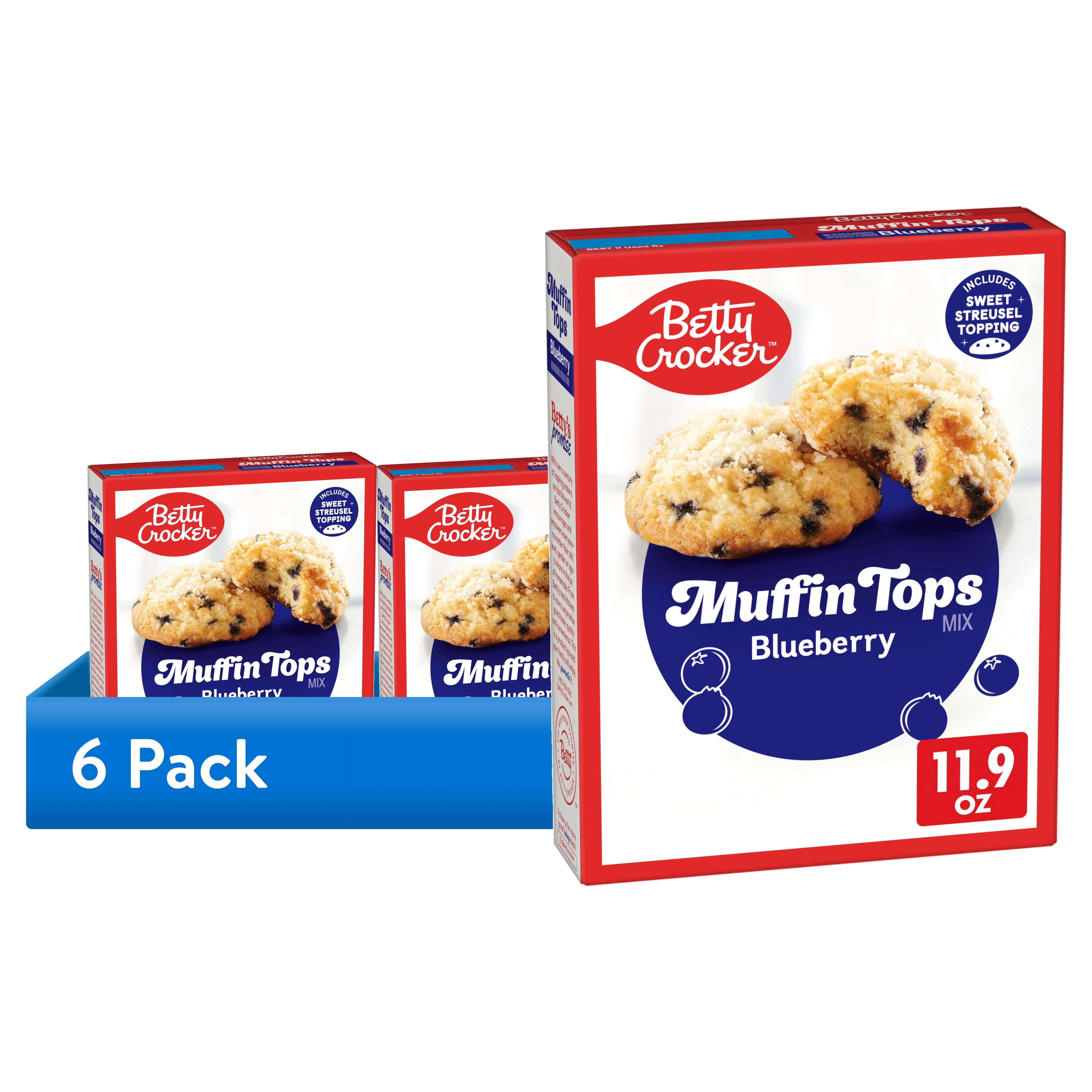 (6 pack) Betty Crocker Muffin Tops Mix, Blueberry, With Topping, 11.9 oz