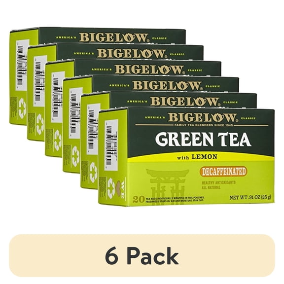 (6 pack) Bigelow Decaf Green Tea W/ Lemon Tea Bags, 20 Ct