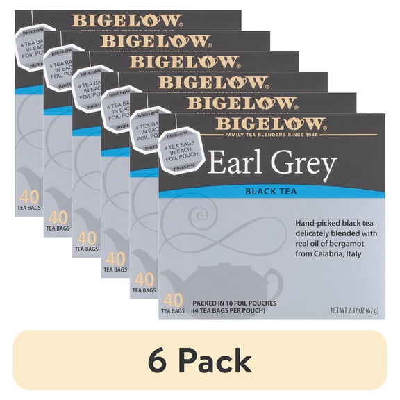 (6 pack) Bigelow Earl Grey, Black Tea Bags, 40 Count