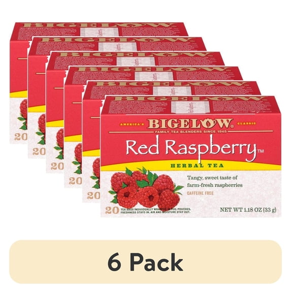 (6 pack) Bigelow Tea Herbal Tea Caffeine Free Red Raspberry -- 20 Tea Bags