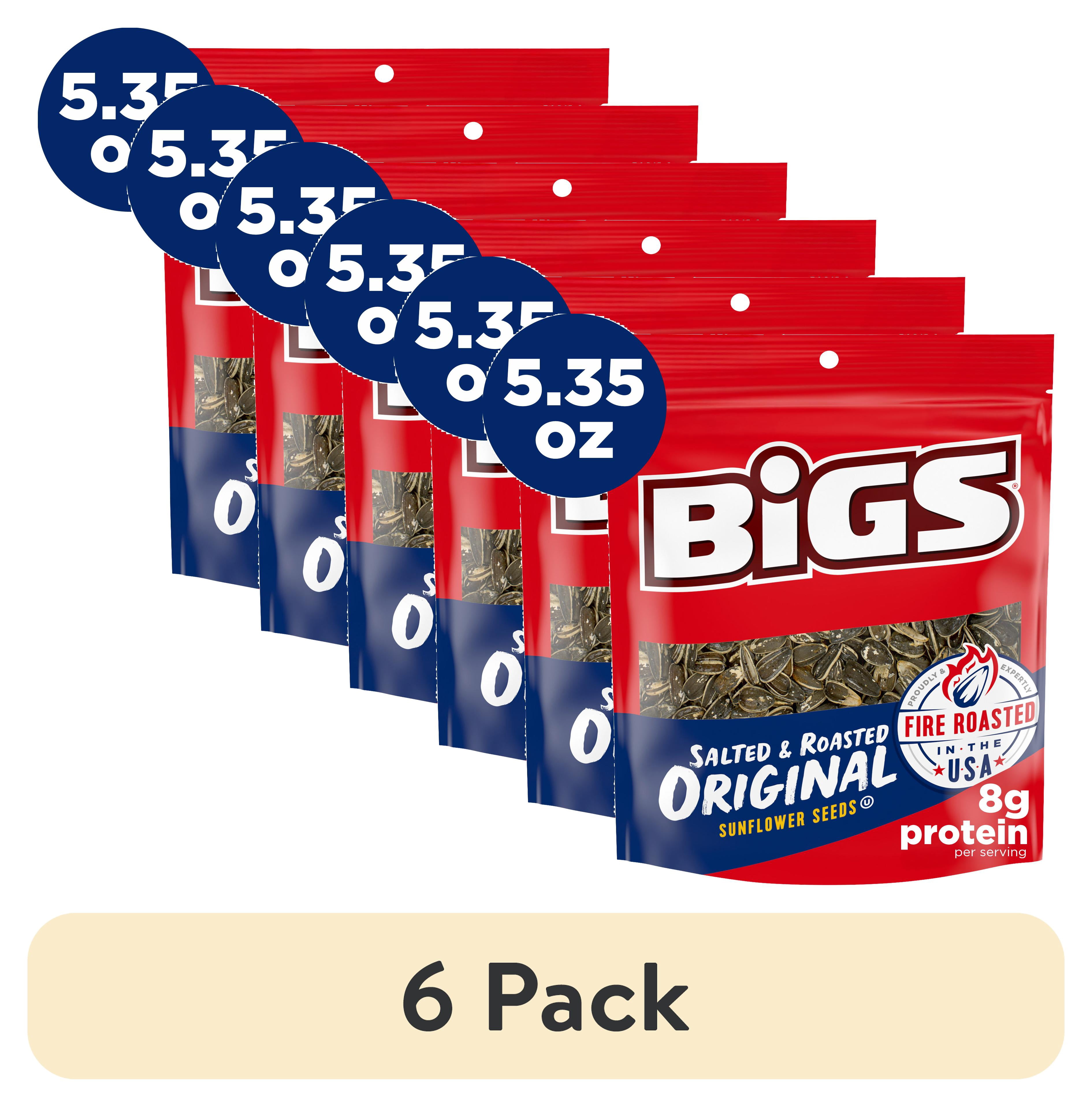 (6 pack) Bigs Salted & Roasted Original Sunflower Seeds, 5.35 oz. Bag ...