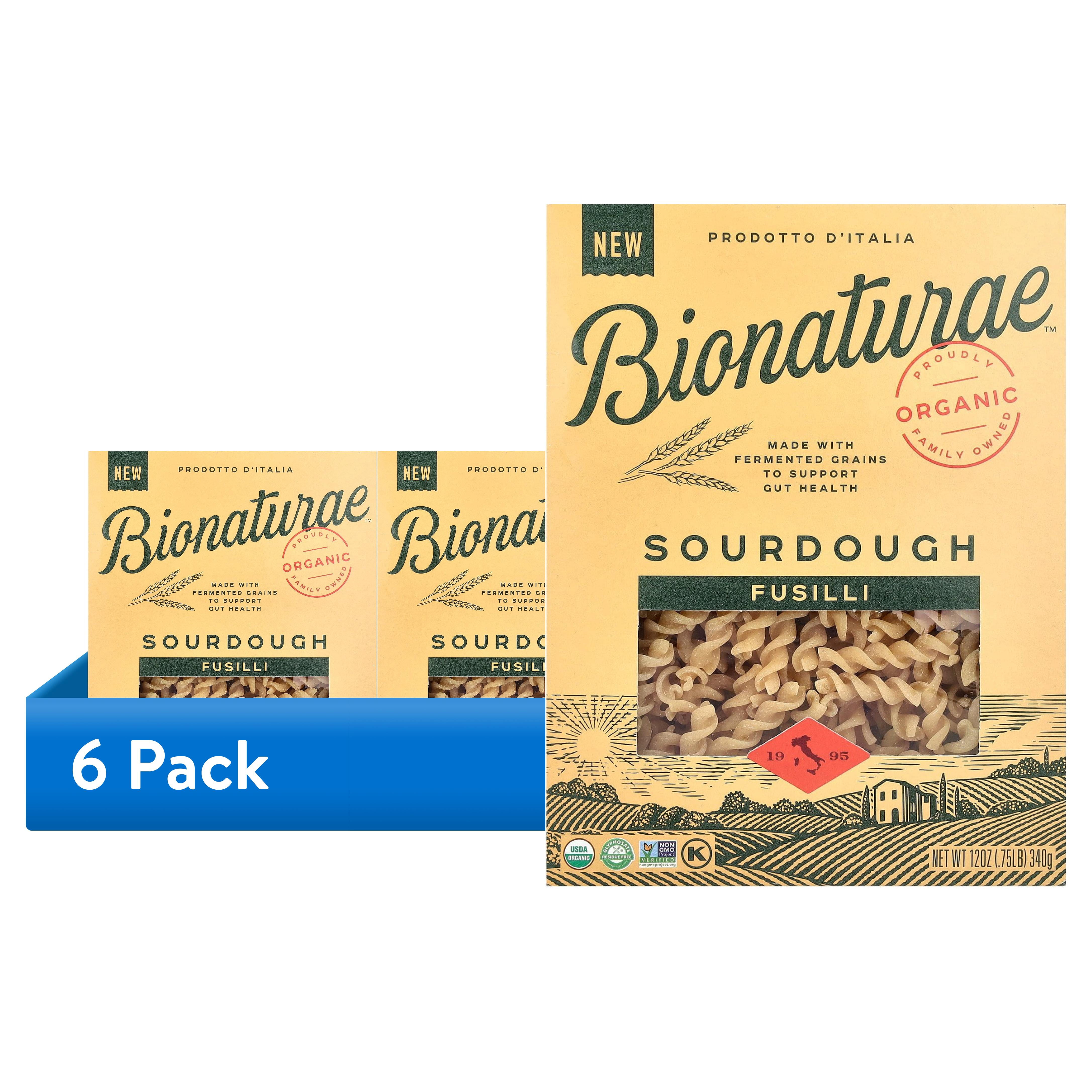(6 pack) Bionaturae Organic Sourdough Fusilli Pasta, 12 oz, Non-GMO, Kosher Certified