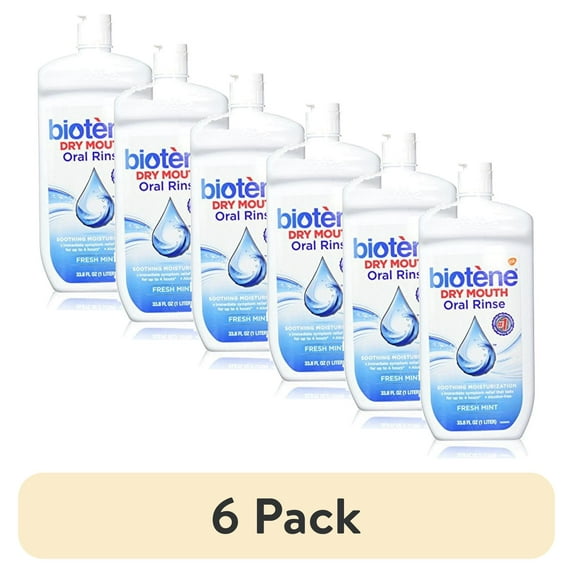 (6 pack) Biotene Dry Mouth Oral Rinse for Dry Mouth Symptoms 33.8 FL OZ