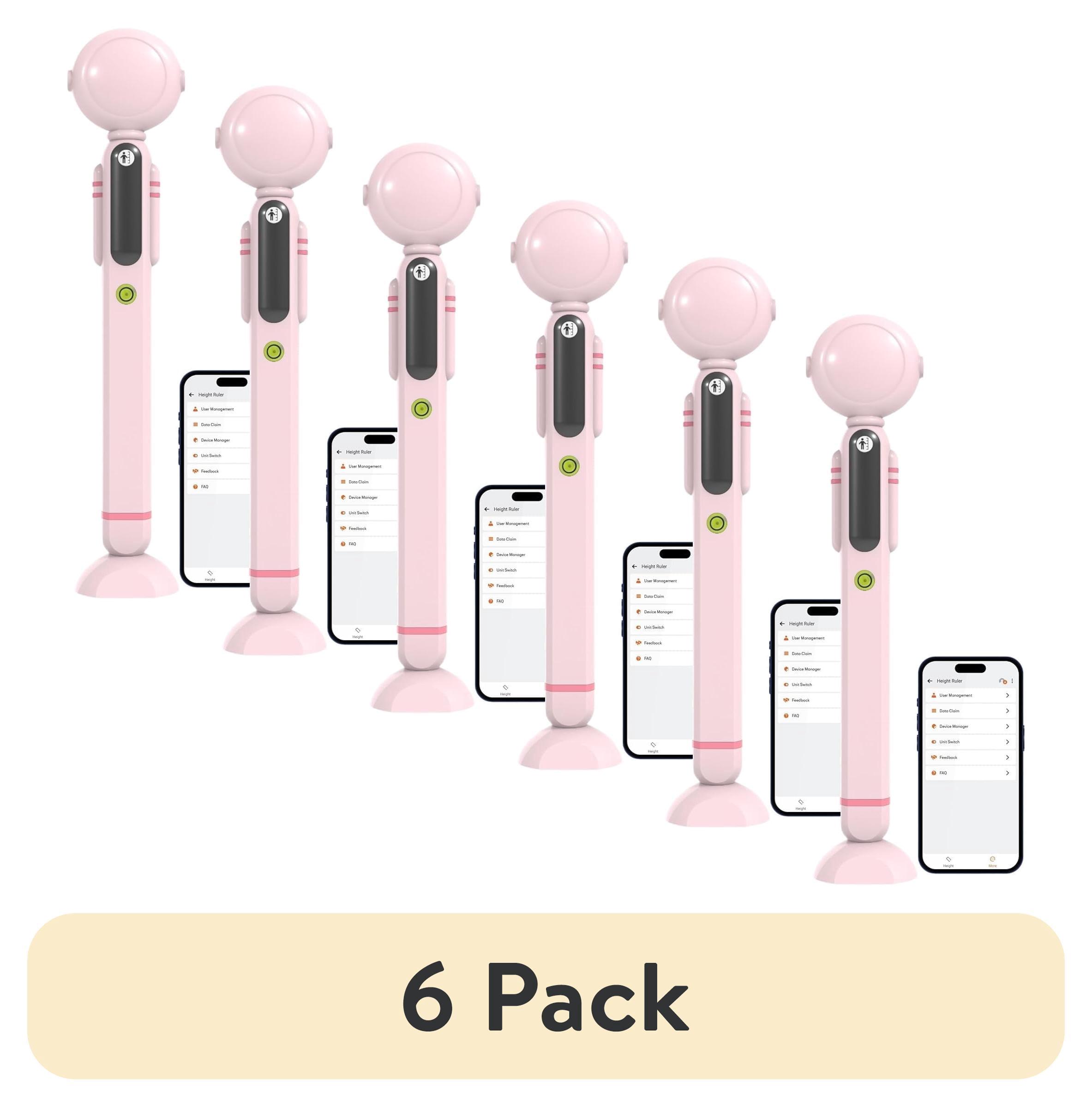 (6 pack) Bisonbody Smart Digital Height Measuring Device for Kids ...
