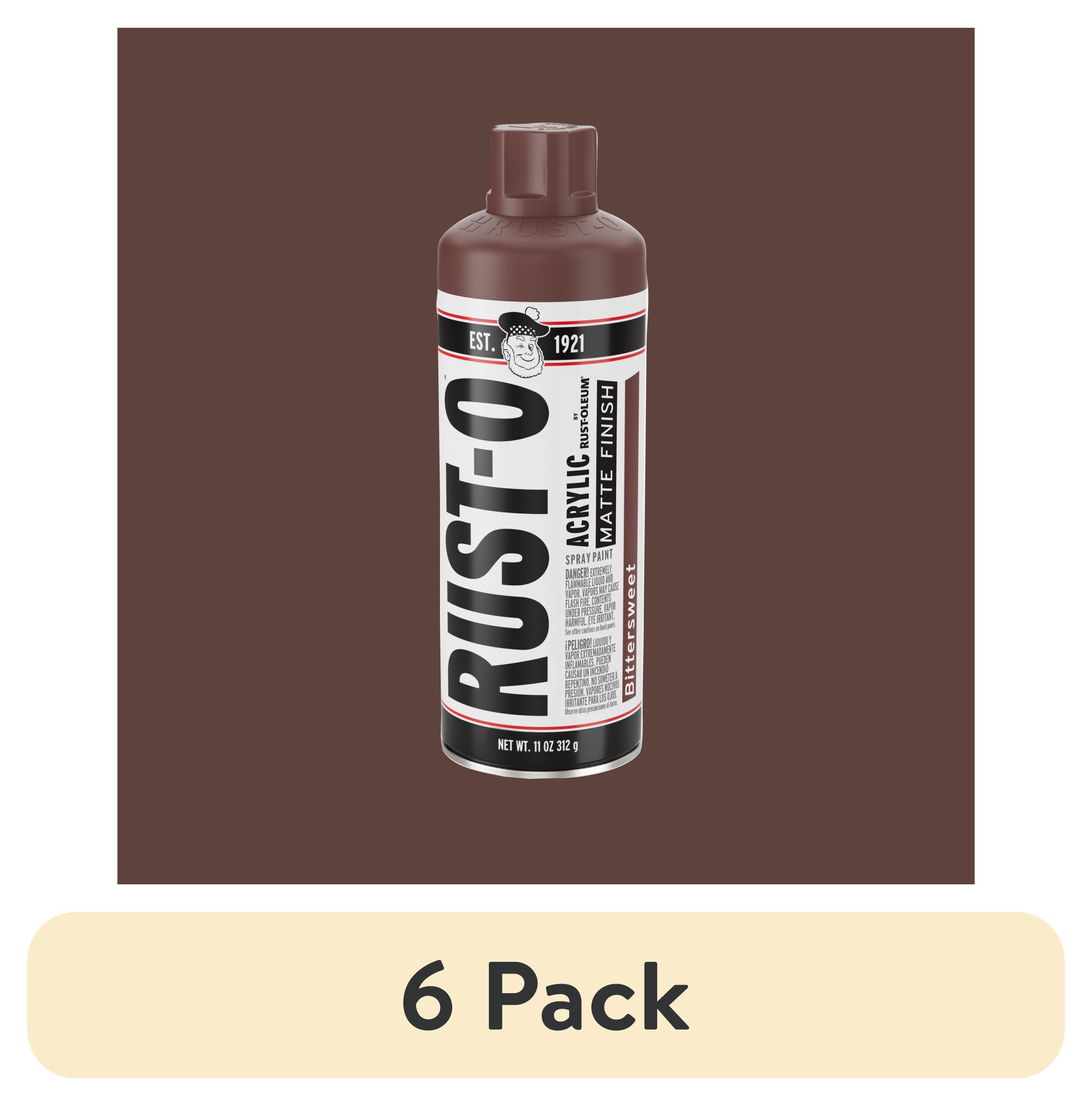 6 Pack, Mix Tape, Rust-Oleum Rust-O Acrylic Matte Spray Paint