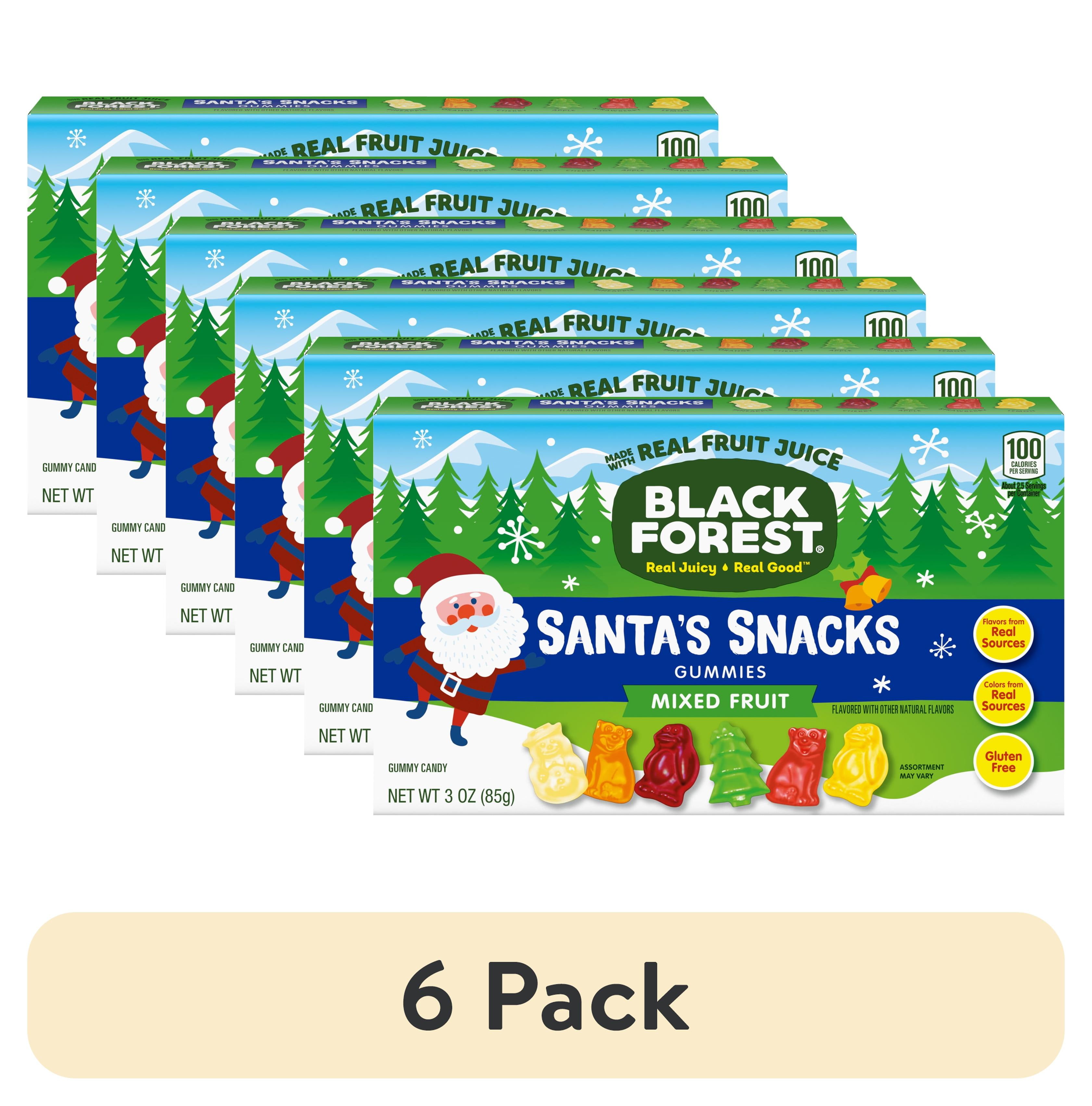 (6 pack) Black Forest Santa's Snacks Fruit Flavored Snacks, Mixed Fruit ...