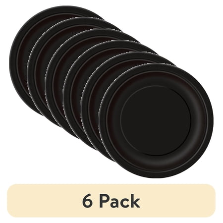 (6 pack) Disposable Paper Plates, 7", Black, 24 Pieces, by Way To Celebrate
