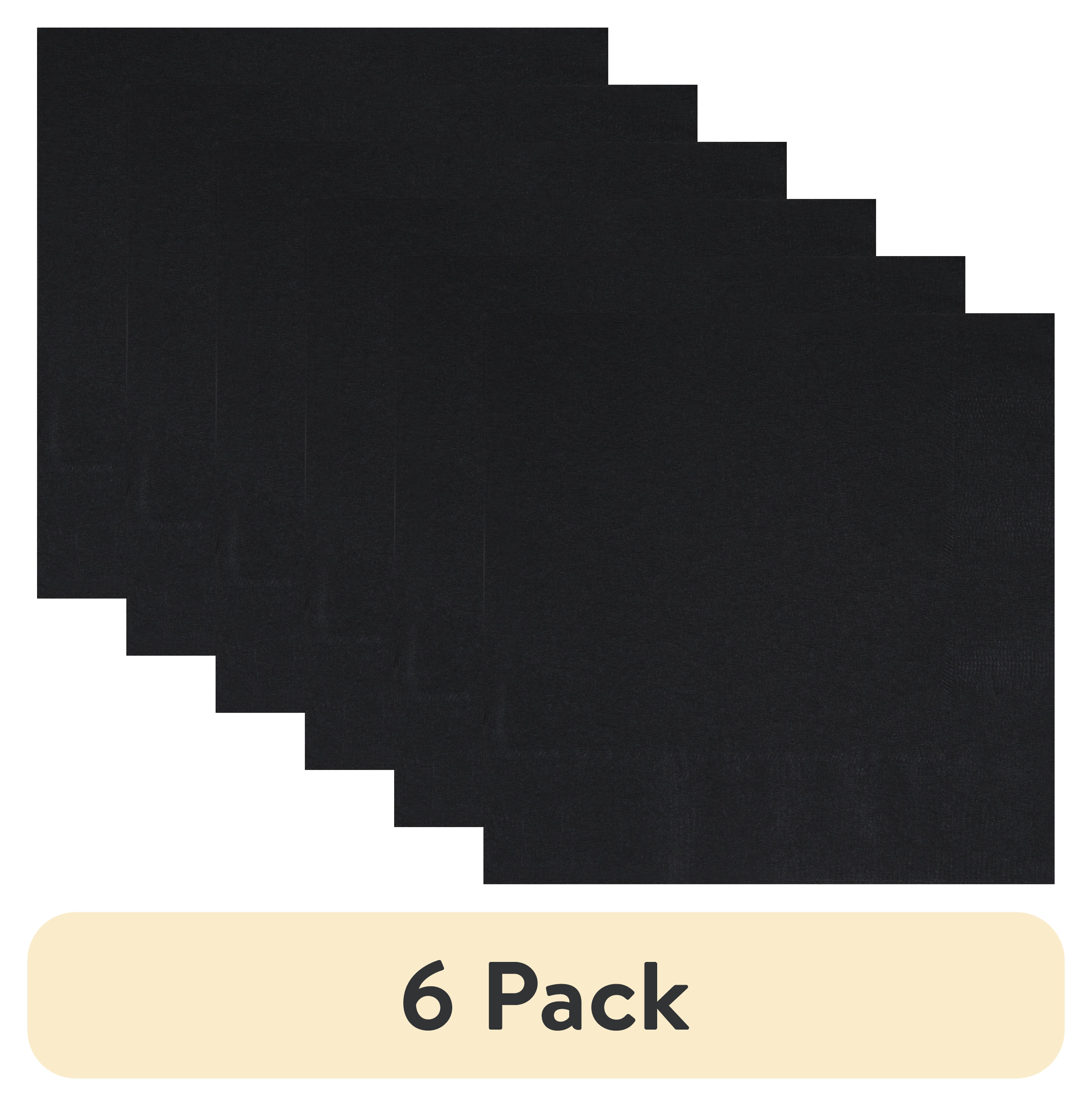 (6 pack) 24CT 6.5IN x 6.5IN Black Disposable Paper Napkins by Way To Celebrate