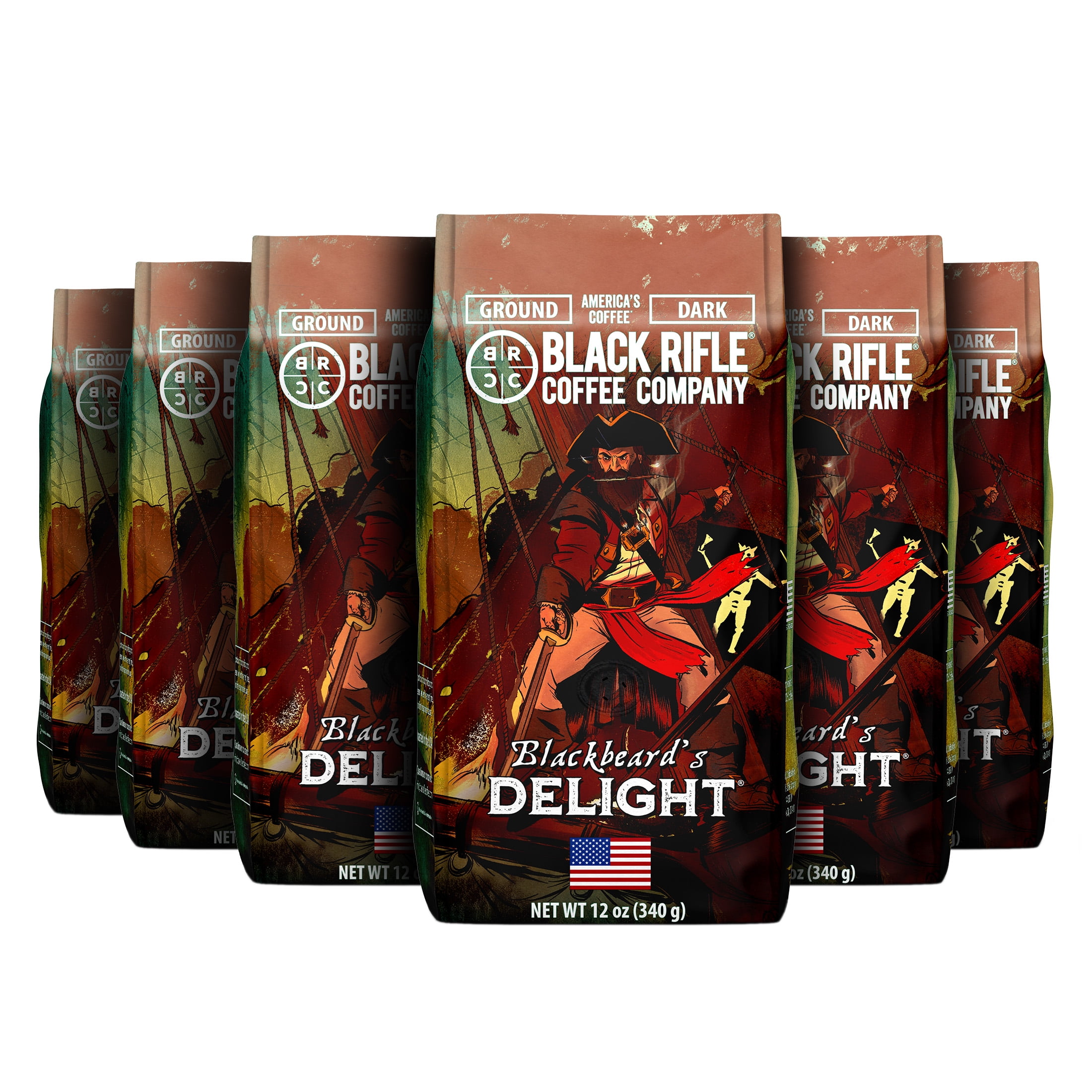 6 pack) Black Rifle Coffee Company Blackbeard's Delight, Dark