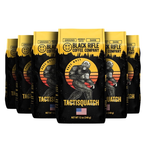 (6 pack) Black Rifle Coffee Tactisquatch, Dark Roast, Ground Coffee,12 oz