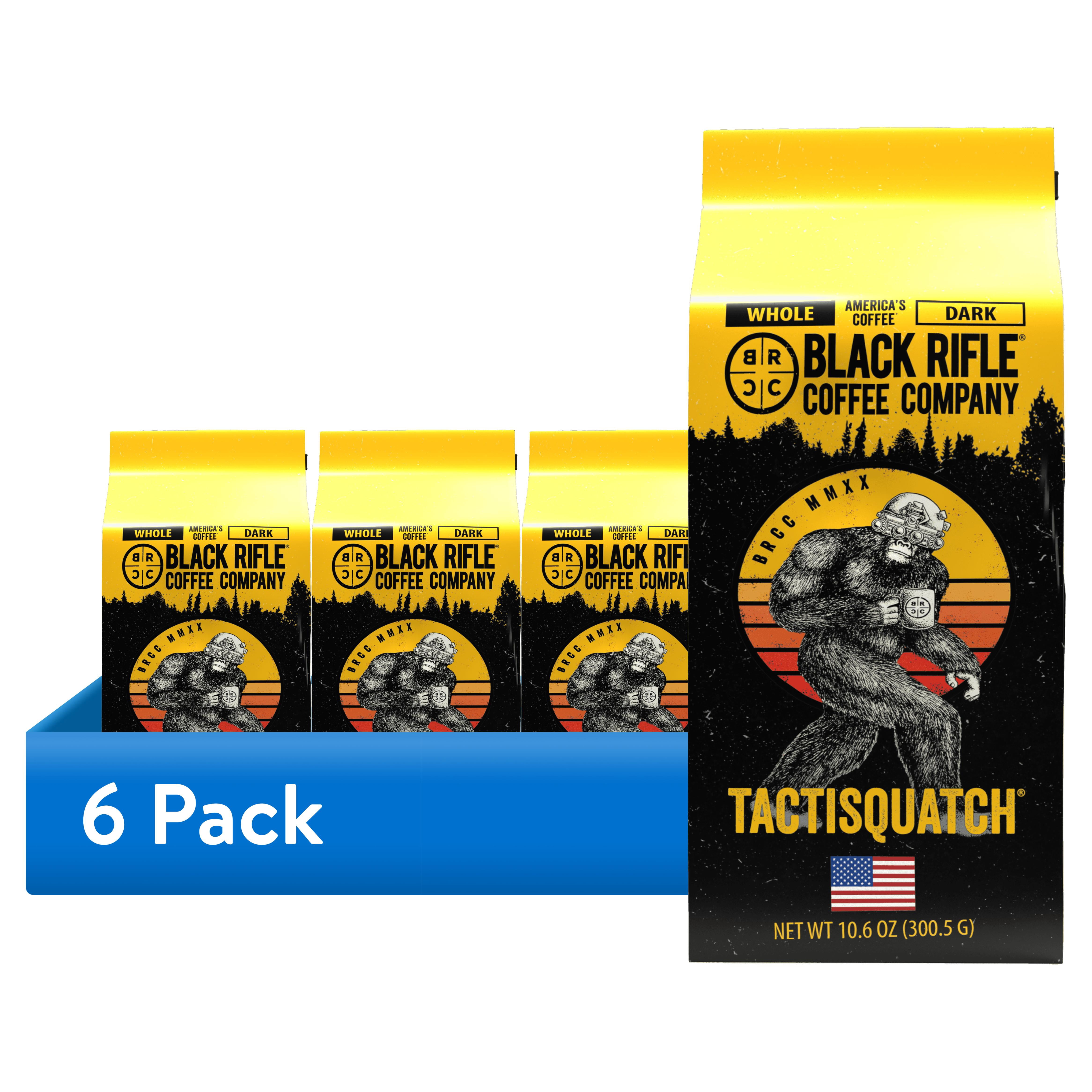 (6 pack) Black Rifle Coffee Tactisquatch, Dark Roast, Whole Bean Coffee, 10.6oz