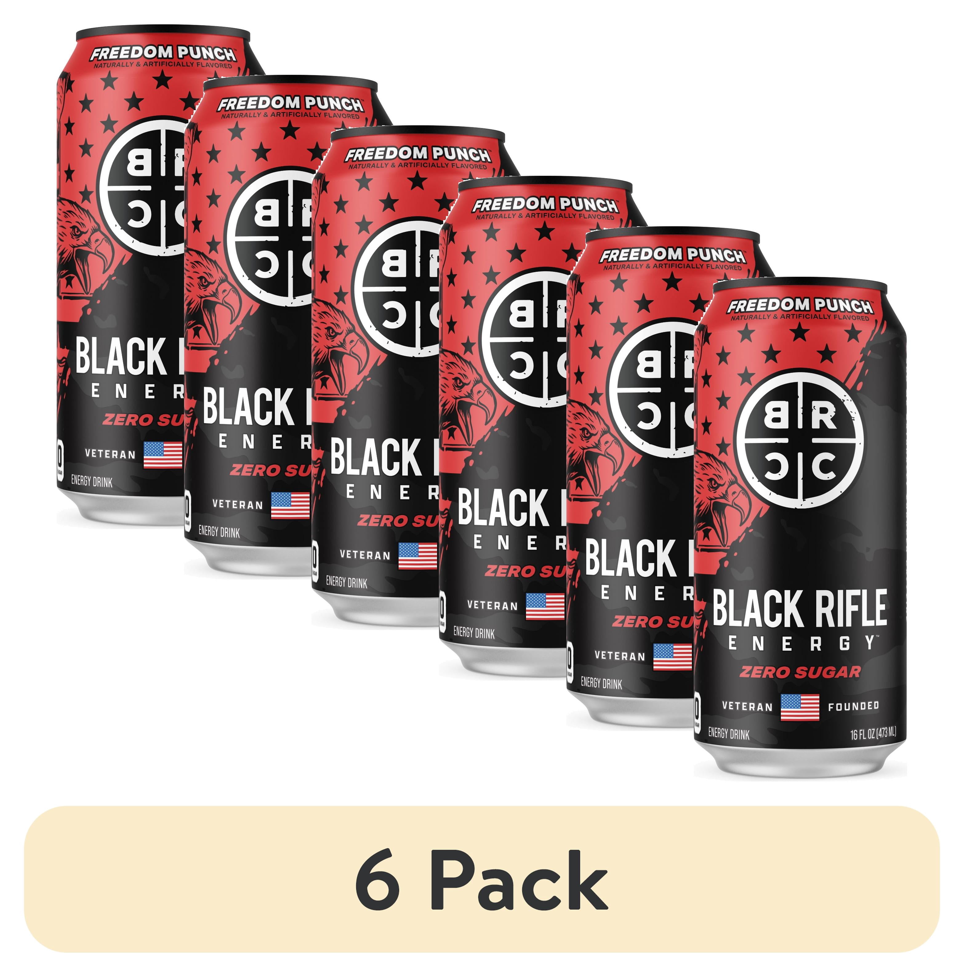 (6 pack) Black Rifle Energy Freedom Punch Zero Sugar Energy Drink, 200mg Caffeine, 16 fl oz