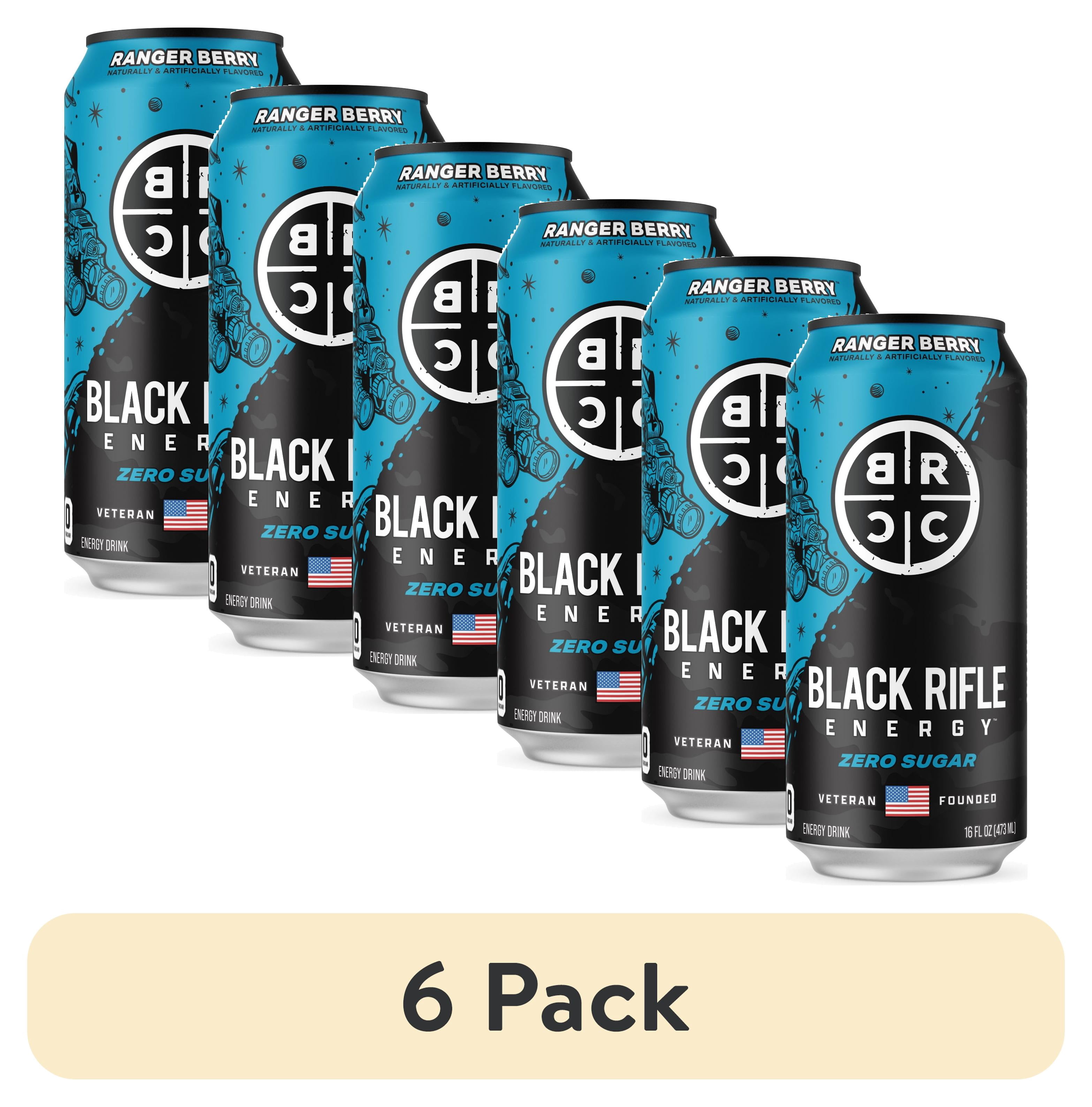 (6 pack) Black Rifle Energy Ranger Berry Zero Sugar Energy Drink, 200mg Caffeine, 16 fl oz