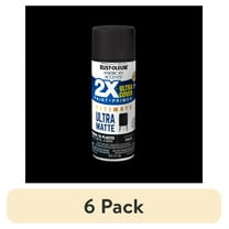 (6 pack) Black, Rust-Oleum American Accents 2X Ultra Cover Ultra Matte Spray Paint-328392, 12 oz