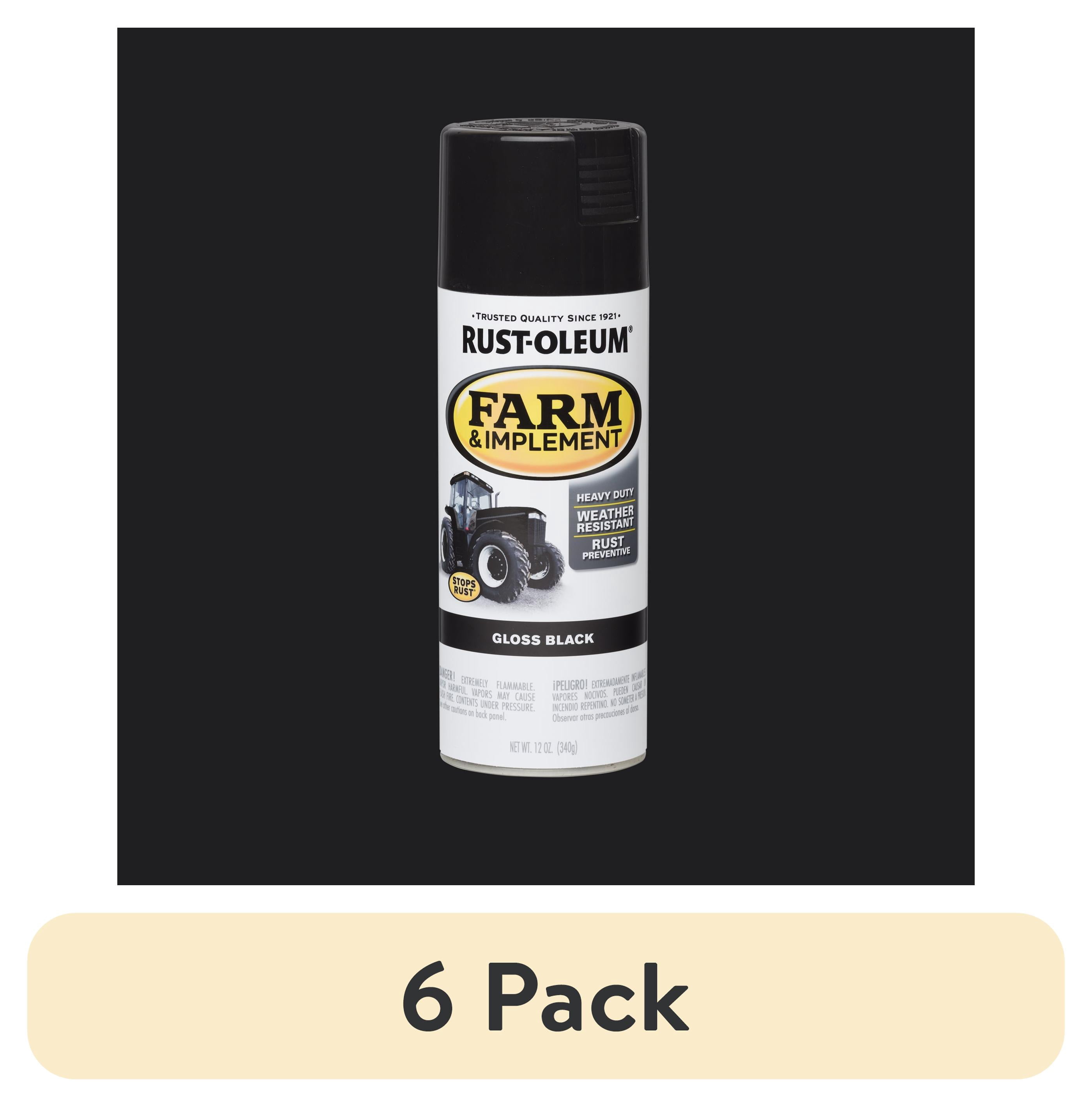 6 pack) Black, Rust-Oleum Specialty Farm & Implement Gloss Spray