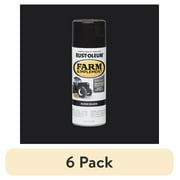 (6 pack) Black, Rust-Oleum Specialty Farm & Implement Gloss Spray Paint-280123, 12 oz