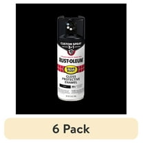 (6 pack) Black, Rust-Oleum Stops Rust Custom Sprays 5 in 1 Gloss Spray Paint-376884, 12 oz