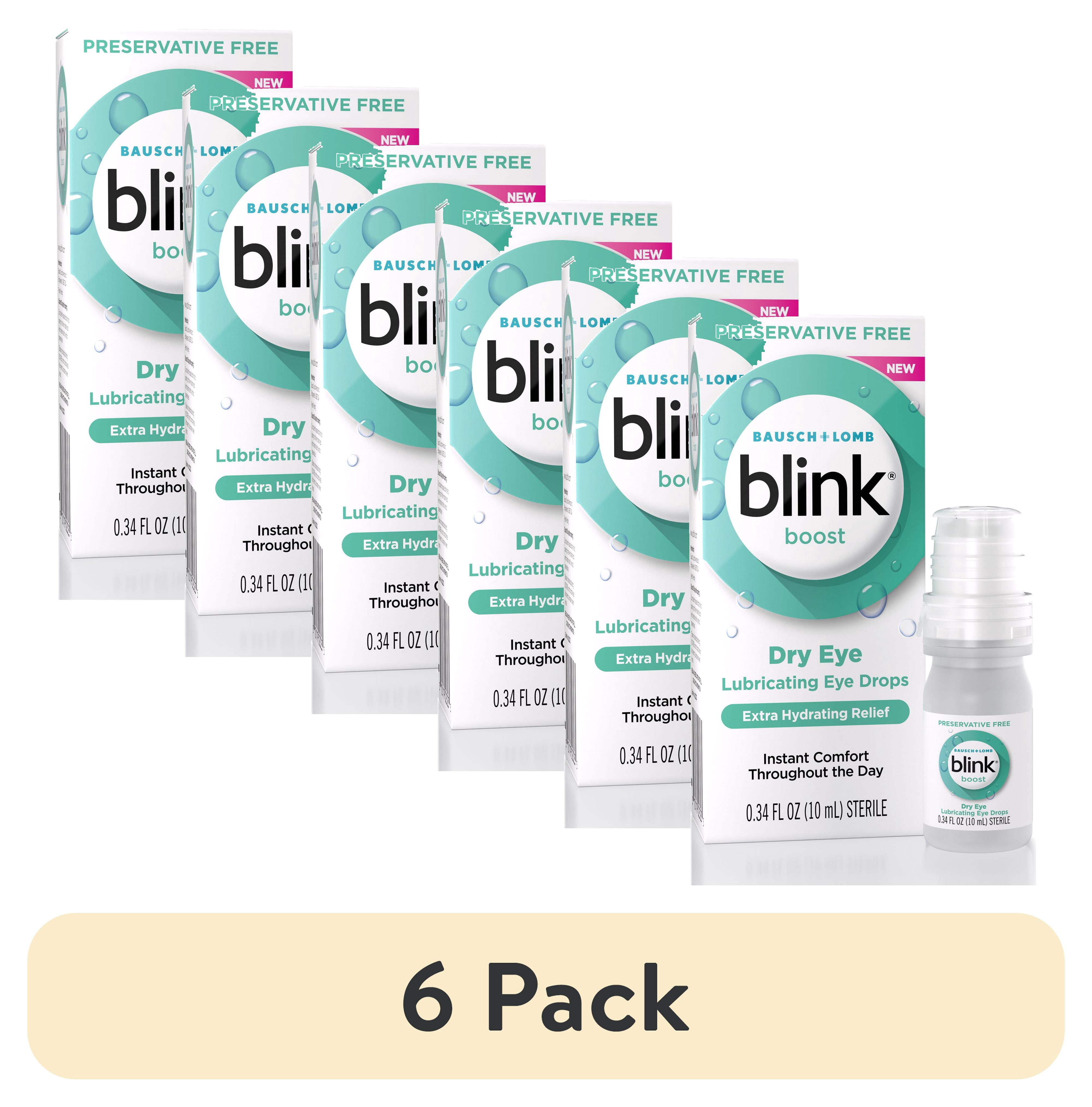 (6 pack) Blink Boost Preservative-Free Lubricating Eye Drops, Contact Lens Friendly, 10 mL