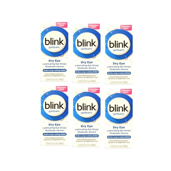 (6 pack) Blink Gel Tears, Lubricating Eye Drops 0.34 fl oz