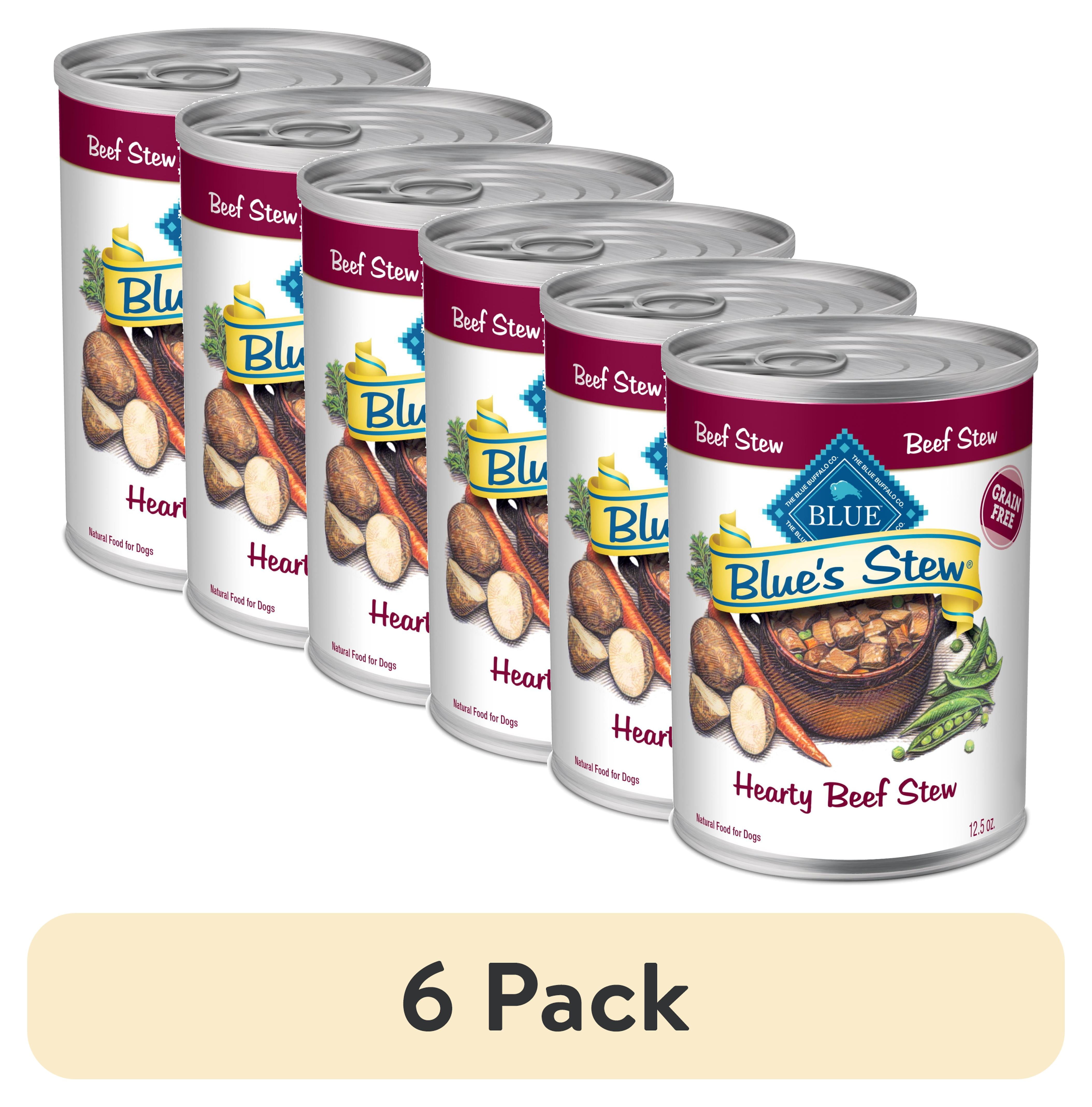 (6 pack) Blue Buffalo Blue's Stew Grain-Free Wet Dog Food, Hearty Beef Stew, 12.5-oz. Can