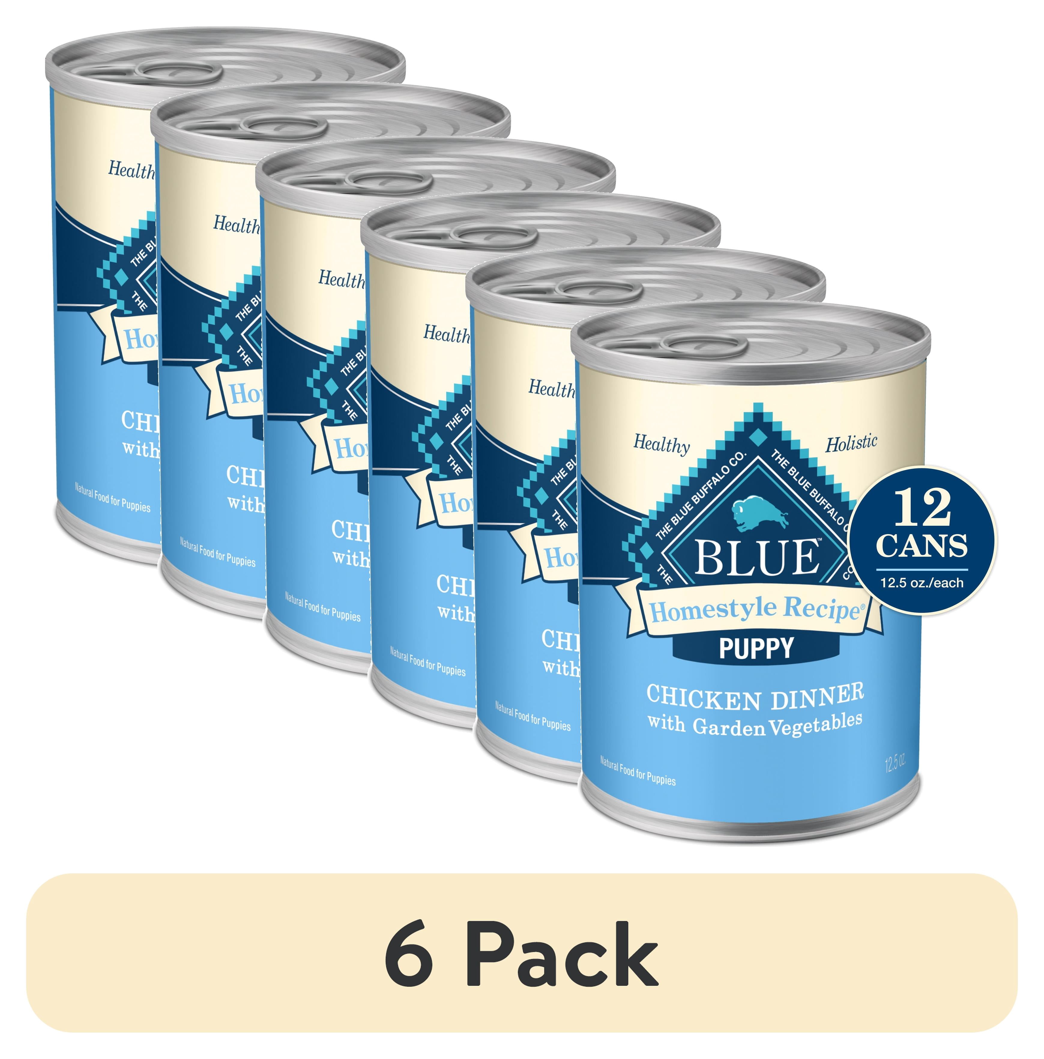 (6 pack) Blue Buffalo Homestyle Recipe Puppy Wet Dog Food, Chicken Dinner, 12.5-oz. Cans (12 count)