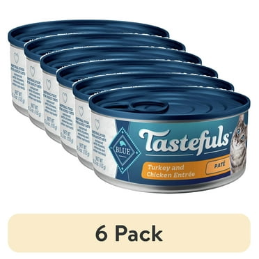 (6 pack) Blue Buffalo Tastefuls Wet Cat Food Paté Chicken and Turkey Entrée 5.5-oz.