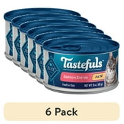 (6 pack) Blue Buffalo Tastefuls Wet Cat Food Paté Salmon Entrée 3-oz. Can