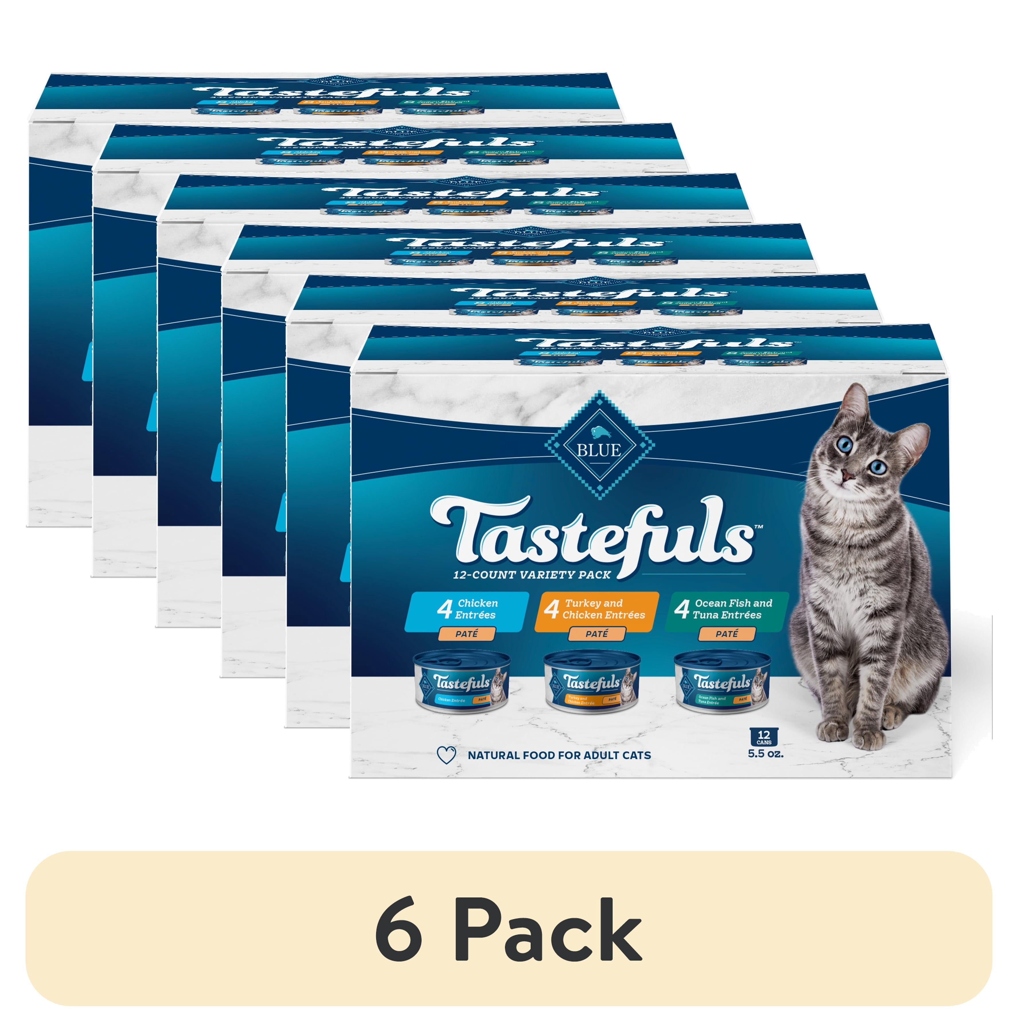 (6 pack) Blue Buffalo Tastefuls Wet Cat Food Variety Pack (Chicken, Turkey & Seafood Flavors) 12ct