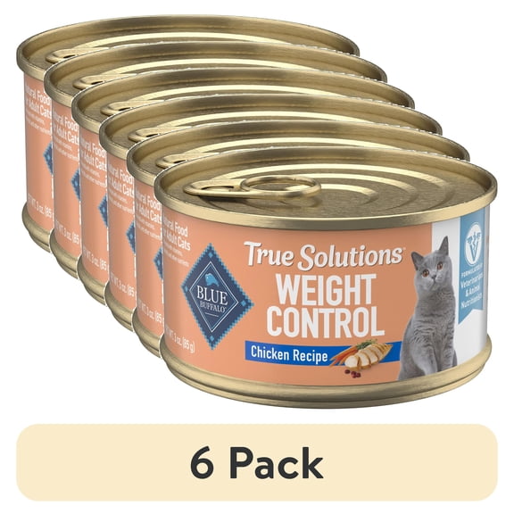 (6 pack) Blue Buffalo True Solutions Weight Control Wet Cat Food, 3-oz. Can