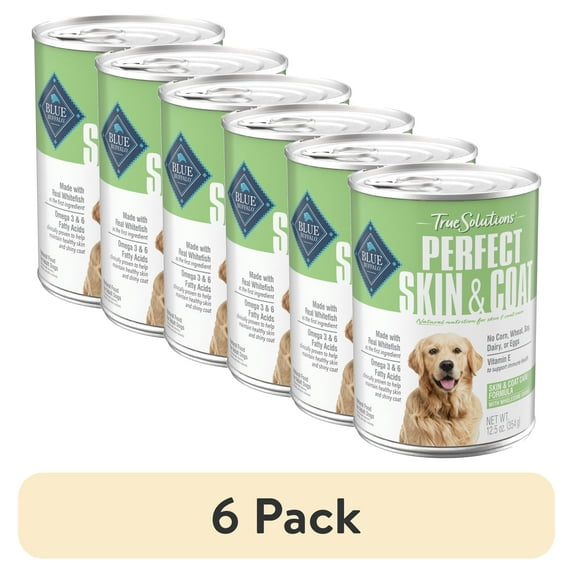 (6 pack) Blue Buffalo True Solutions Skin & Coat Care Wet Dog Food, 12.5-oz. Can