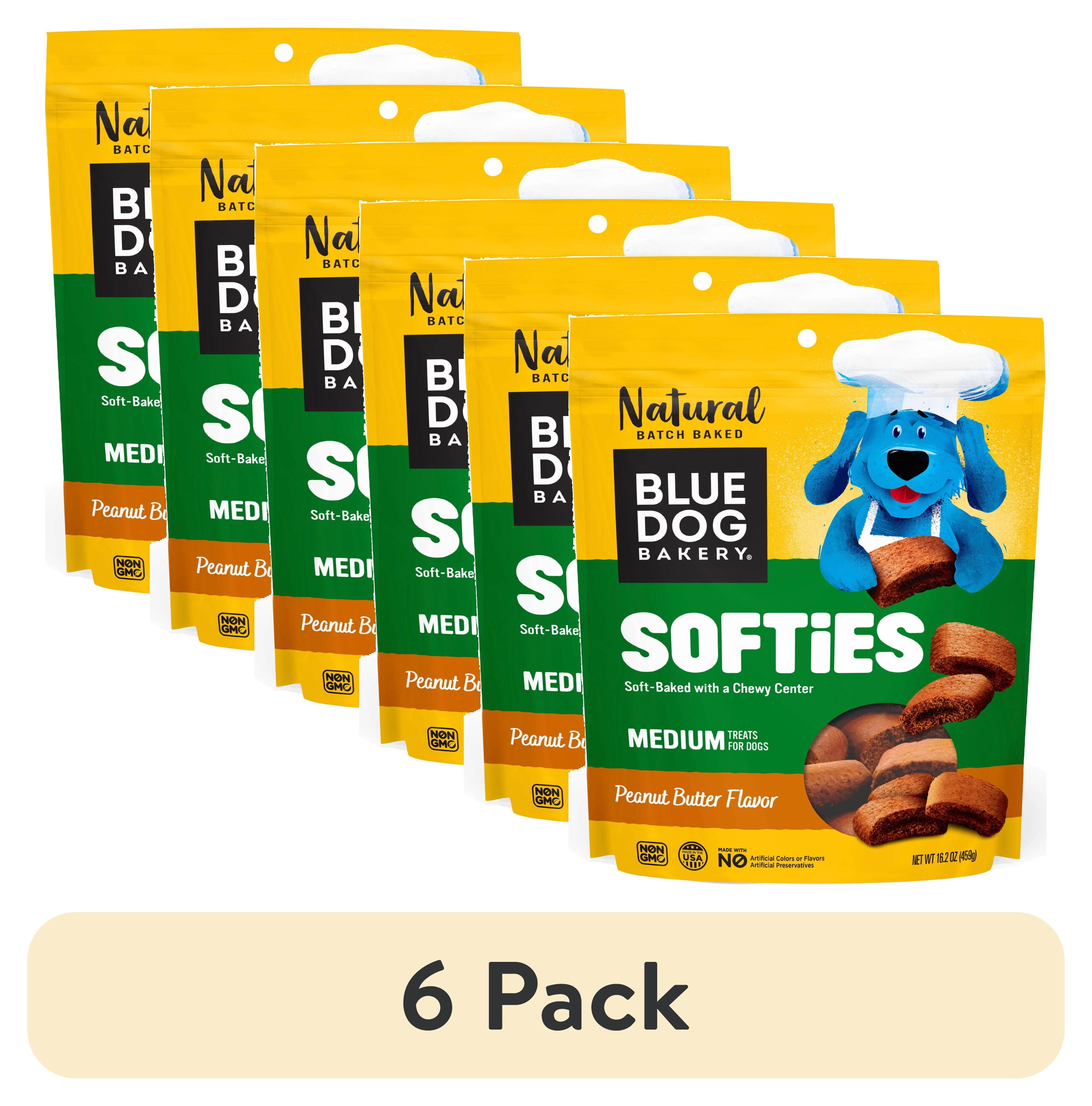 (6 pack) Blue Dog Bakery Softies Peanut Butter Flavor Medium Biscuit Natural Treats for Dogs, 16.2 oz. Bag