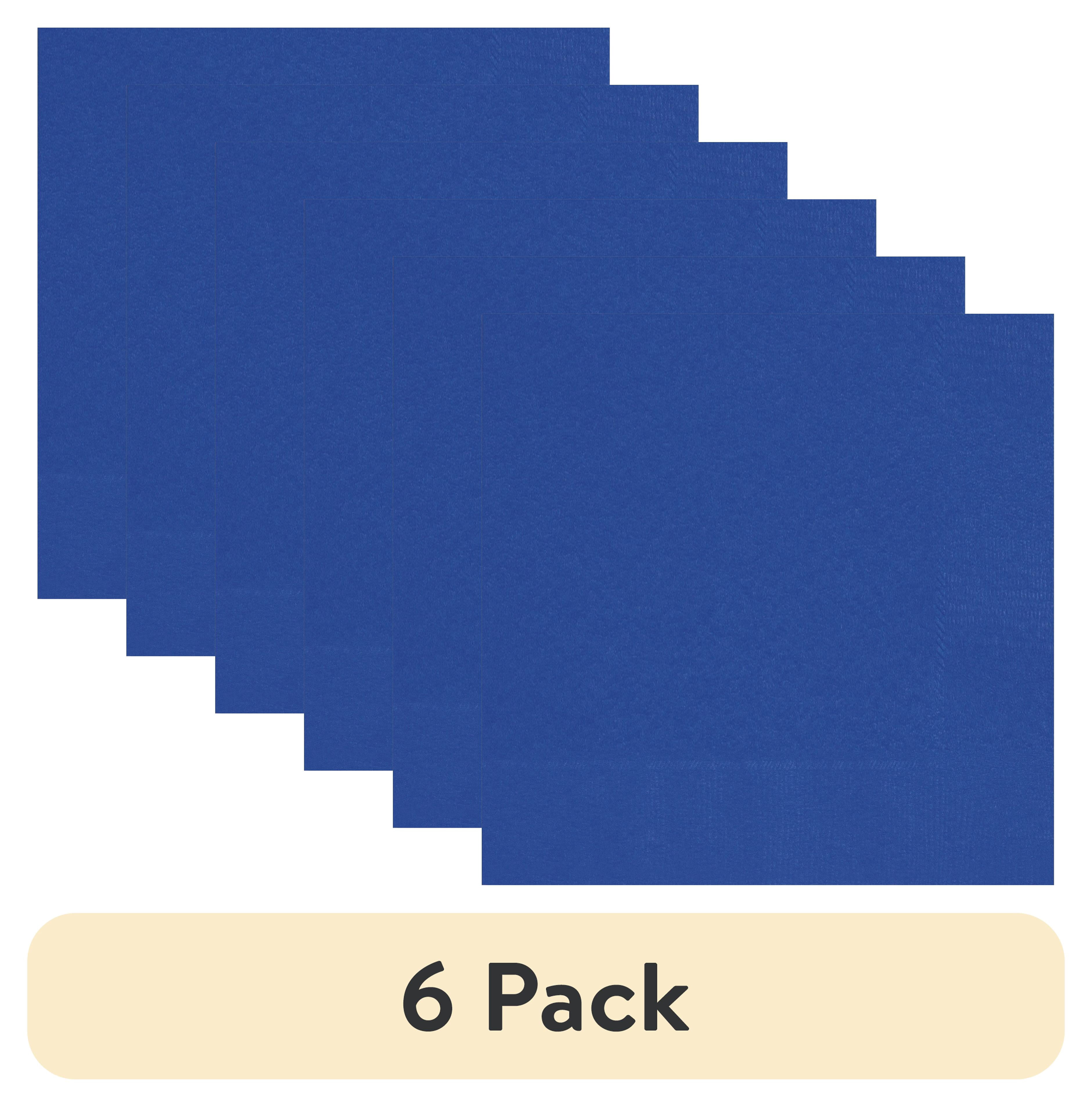 (6 pack) Way To Celebrate Blue Disposable Paper Napkins, 6.5 in x 6.5 in, 24 Count