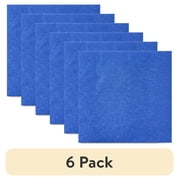 (6 pack) 6.5" x 6.5" Disposable Blue Paper Napkins, 24 Count, by Way To Celebrate