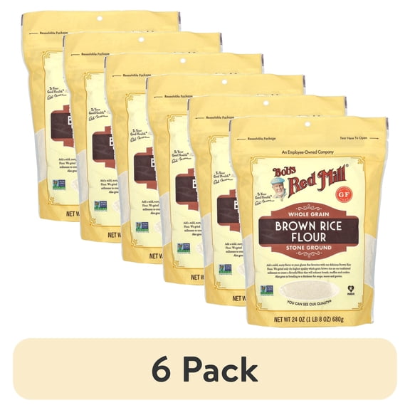 (6 pack) Bob's Red Mill Brown Rice Flour, 24 oz