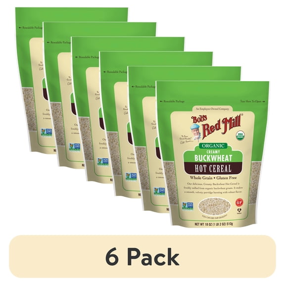 (6 pack) Bob's Red Mill, Hot Cereal, Organic, Creamy Buckwheat, 18 oz