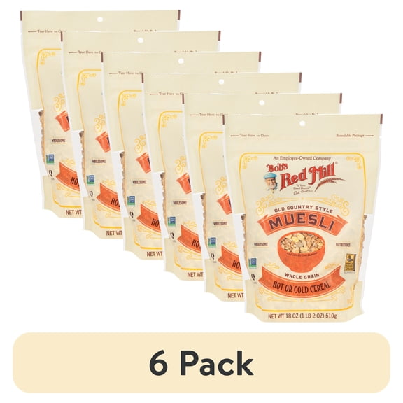 (6 pack) Bob's Red Mill Old Country Style Muesli, 18 oz Shelf-Stable Bag