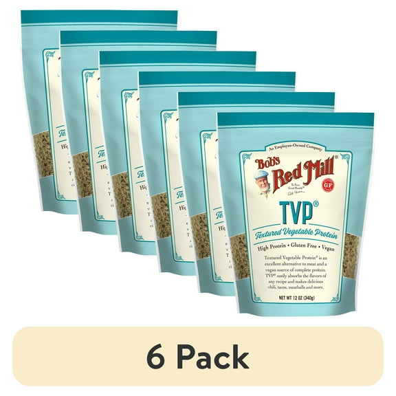 (6 pack) Bob's Red Mill TVP Textured Vegetable Protein -- 12 oz Resealable Pouch