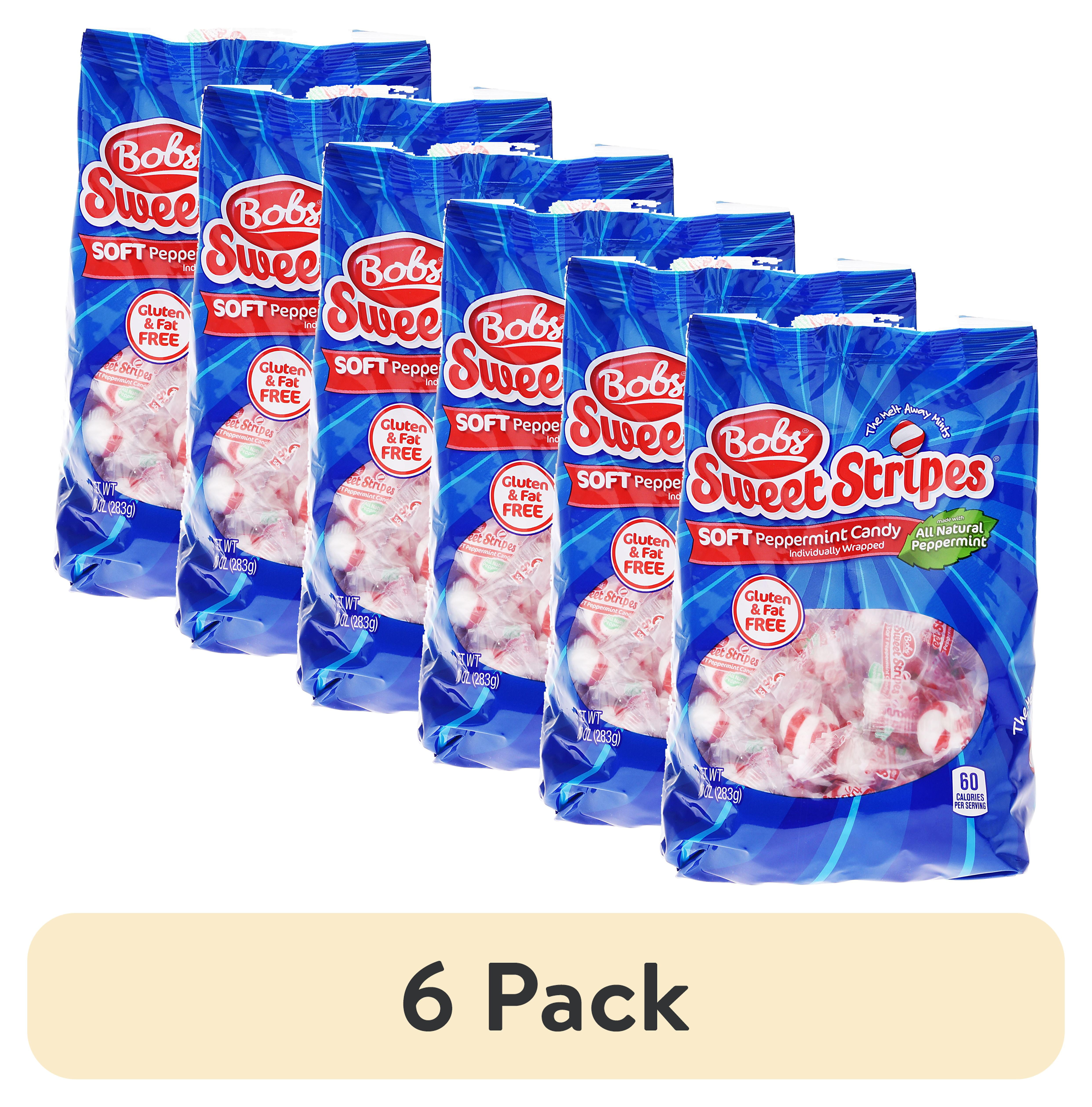 (6 pack) Bob's Sweet Stripes Soft Peppermint Candy, 10 oz Bag
