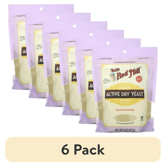 (6 pack) Bobs Red Mill Active Dry Yeast 8 oz Bag