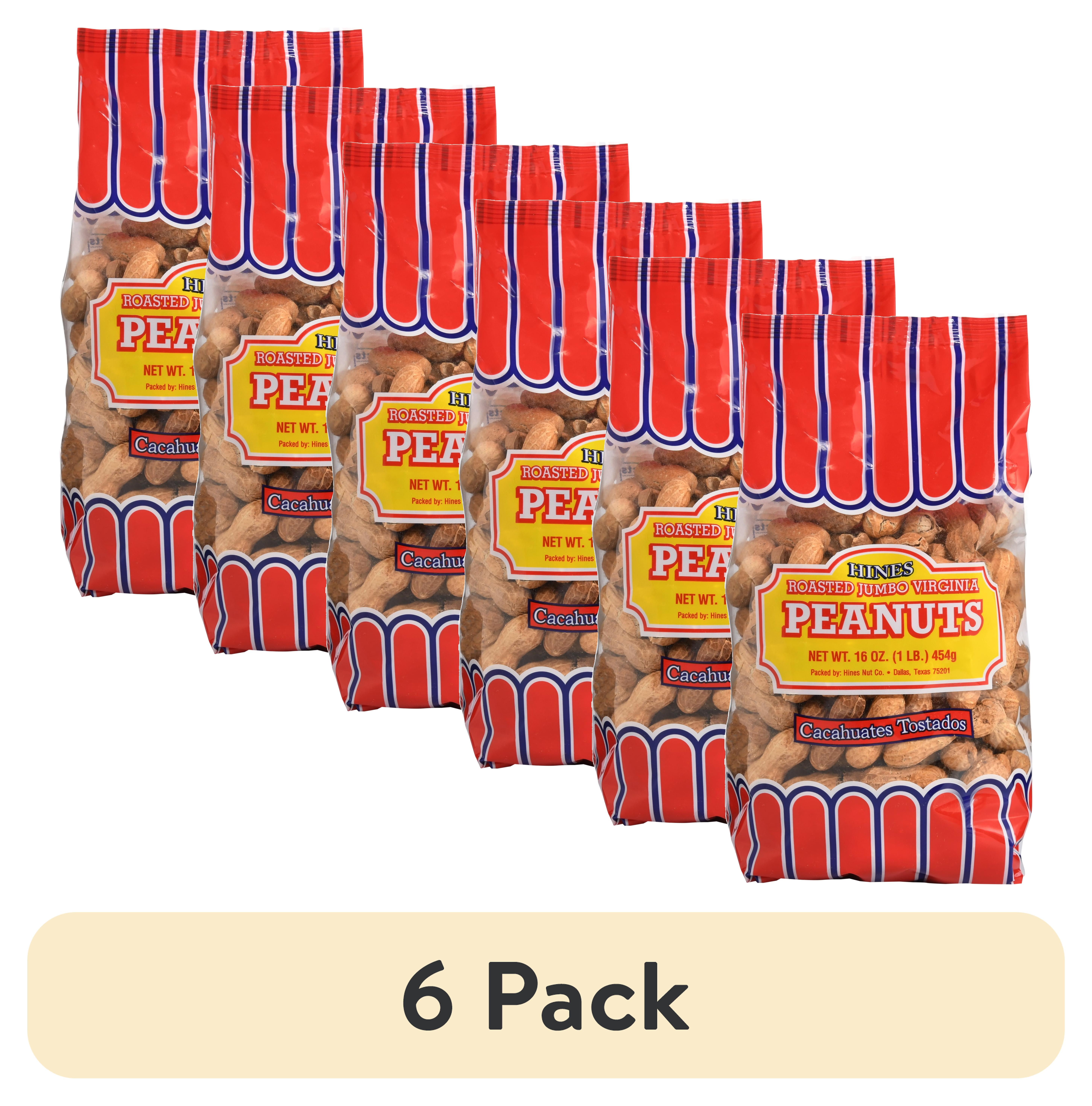 (6 pack) Borden's Valencia Hines Roasted Jumbo Virginia Peanuts, 16 oz