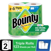 6 pack Bounty Paper Towels Select-A-Size White, 2 Triple Rolls, 123 Sheets per Roll