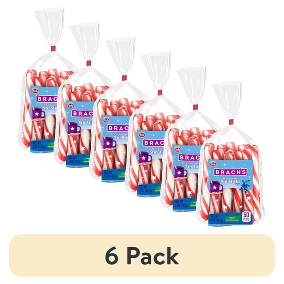(6 pack) Brach's Soft Peppermint Sticks 5 Ounce Tray