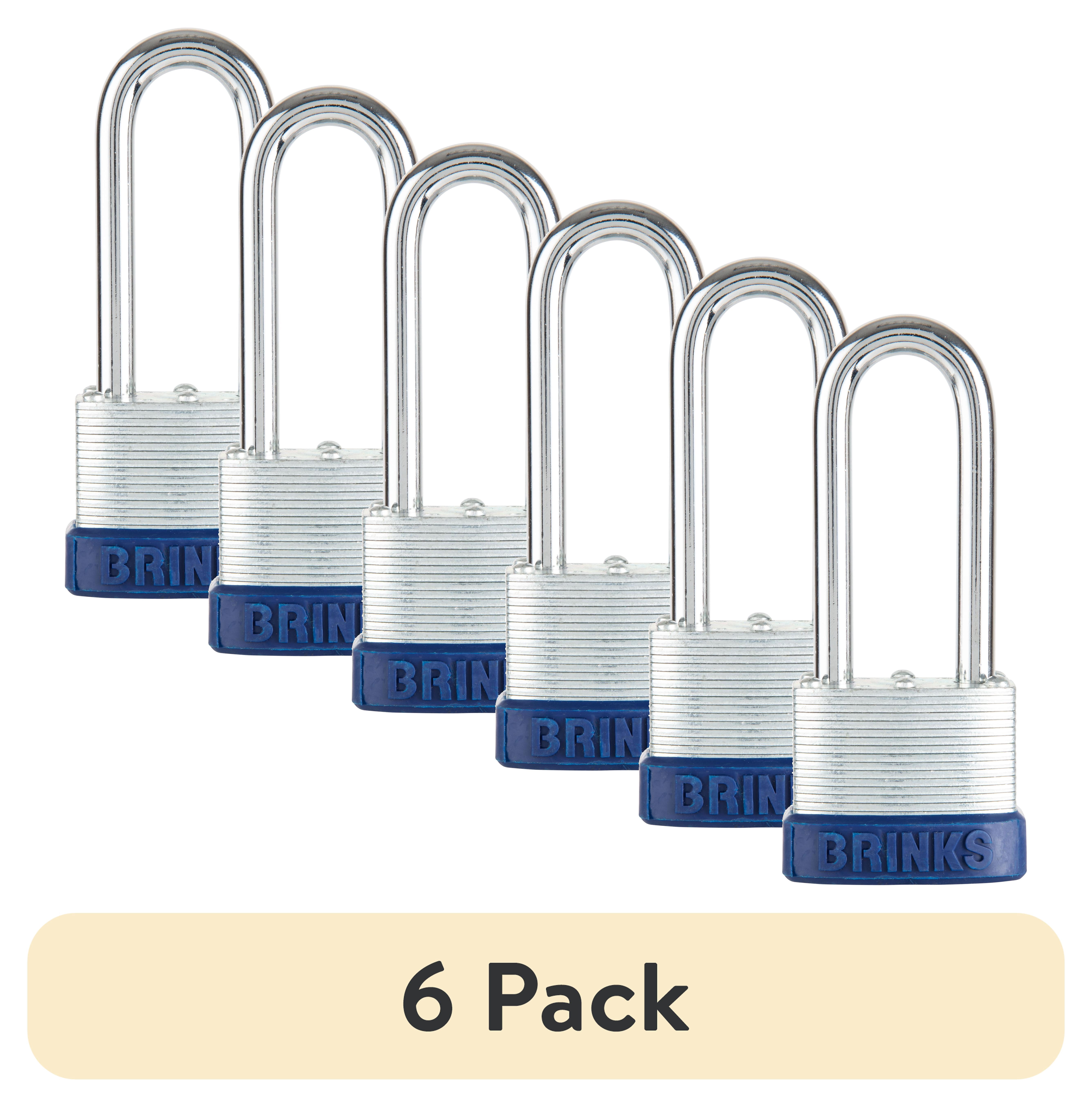 (6 pack) Brinks 44mm Laminated Steel Padlock with 2.5in Shackle