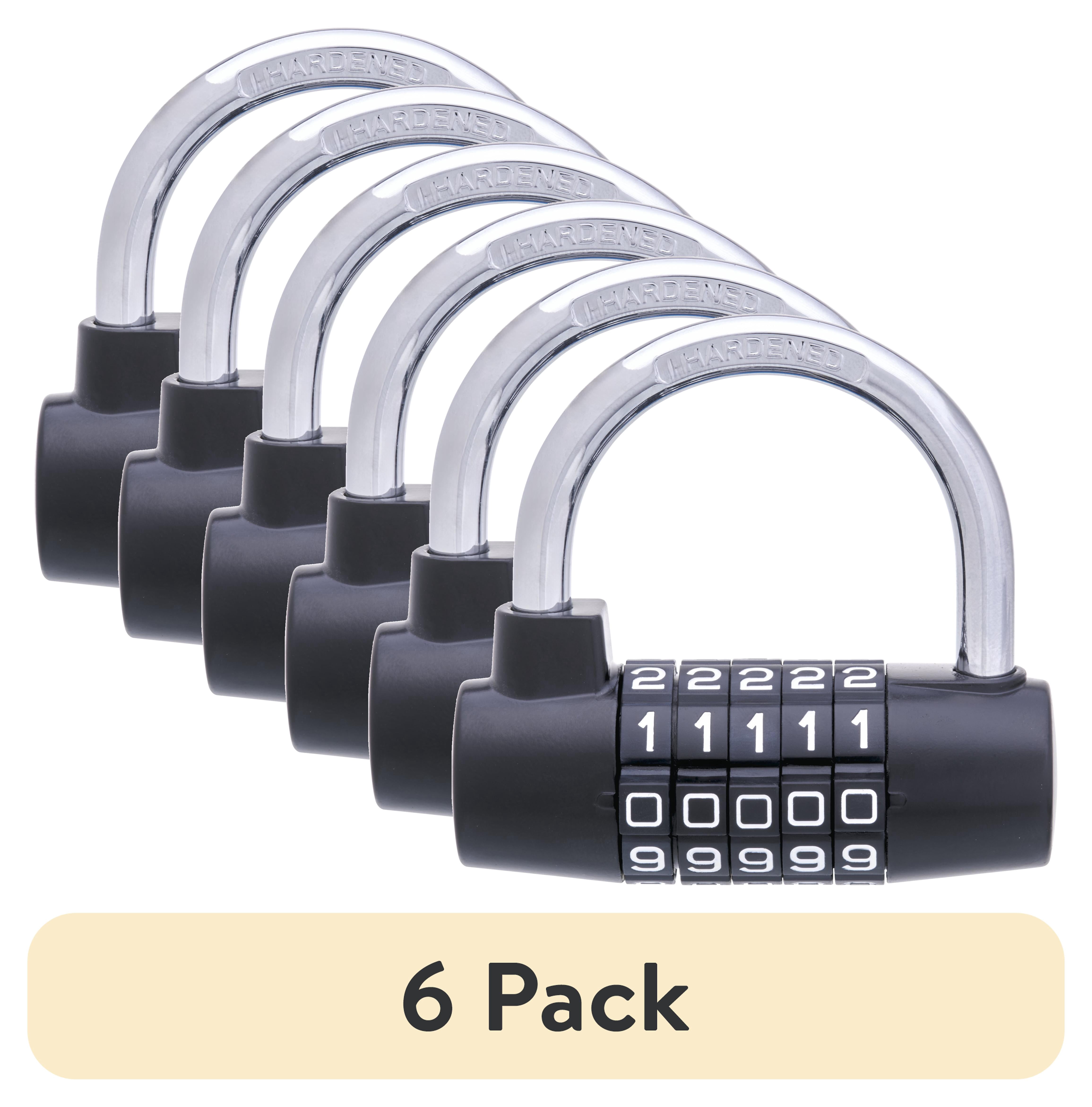 (6 pack) Brinks 73mm Small U-Bar Steel Resettable Combination Padlock with 1-3/4in Shackle