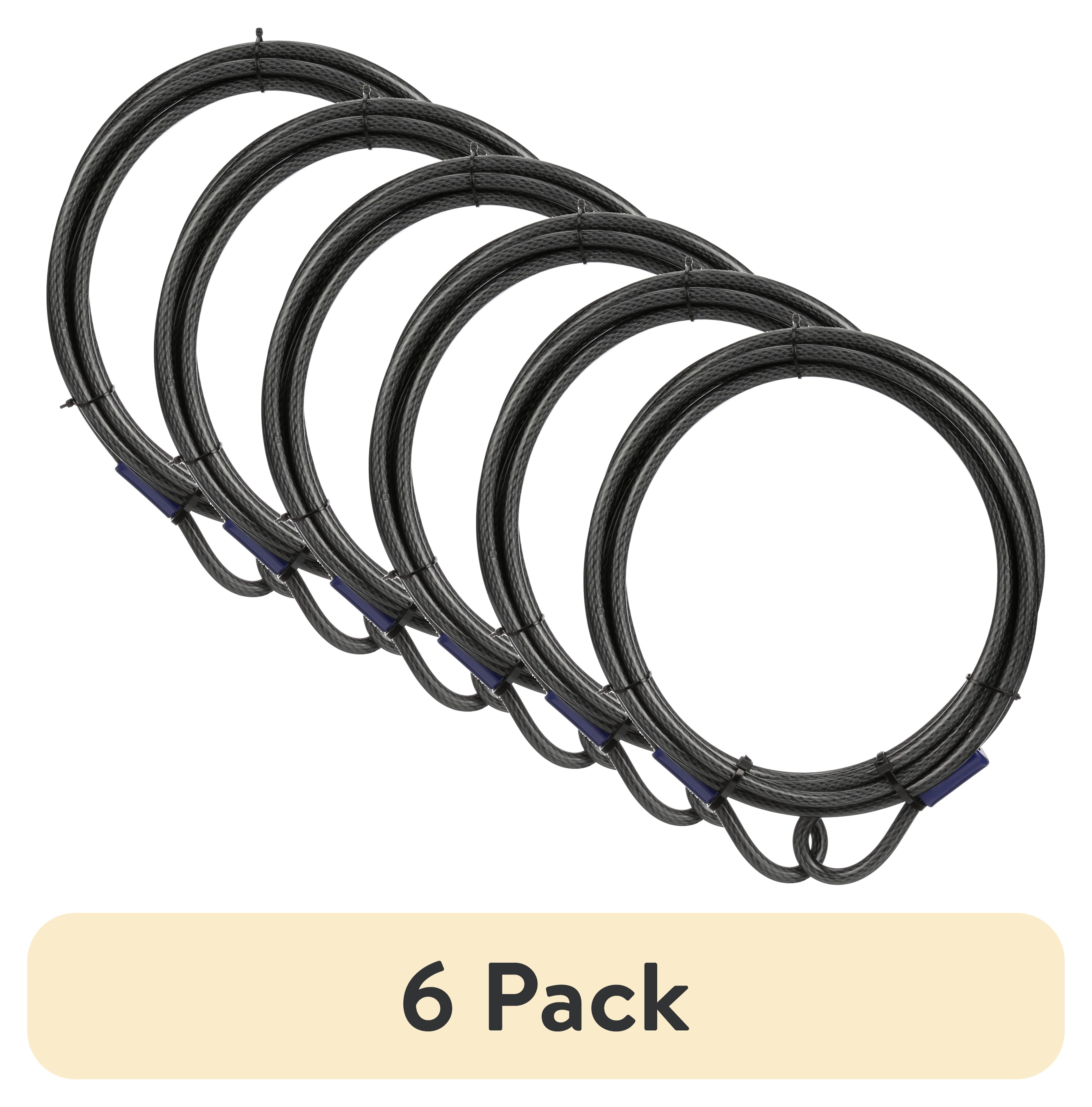 (6 pack) Brinks Flex Weave Flexible Steel 3/8in x 15ft Open Loop Cable Lock